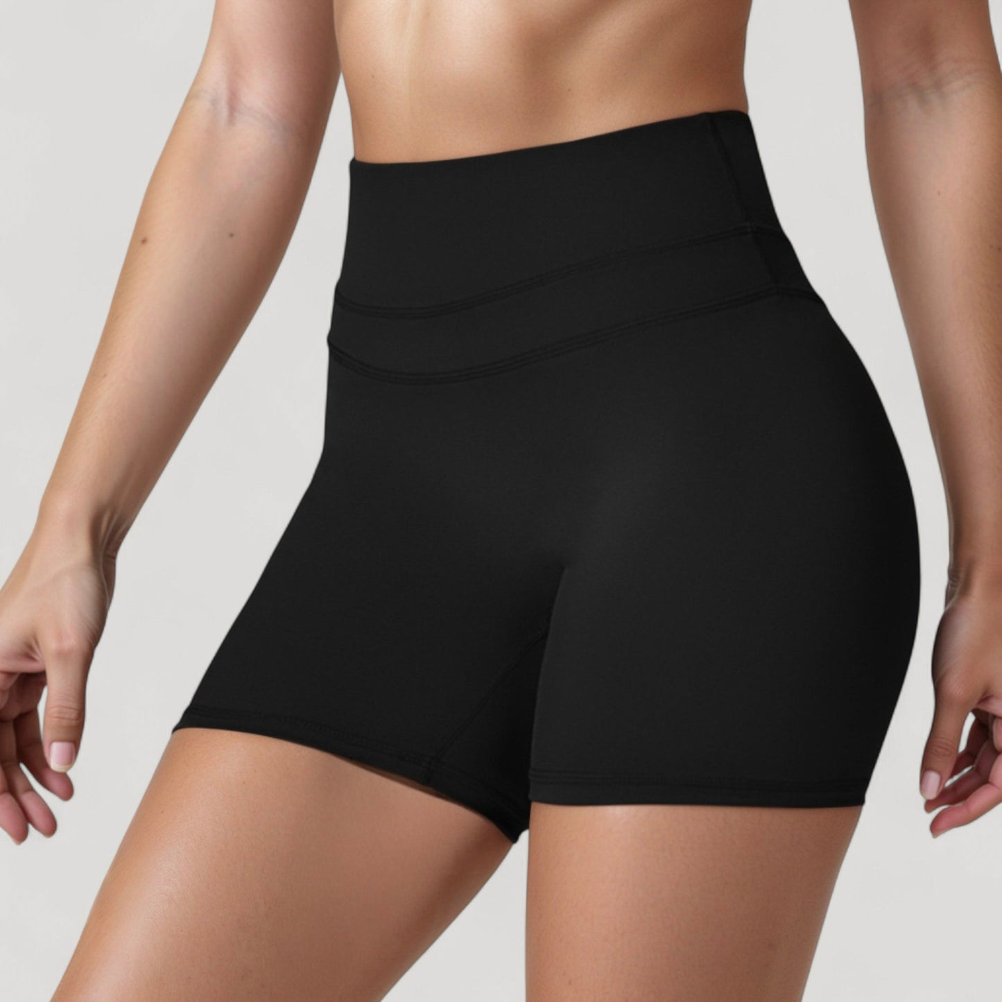 High Waist Seamless Biker Shorts with Wide Waistband and Stretch Fit for Active Comfort - Small, Fuchsia