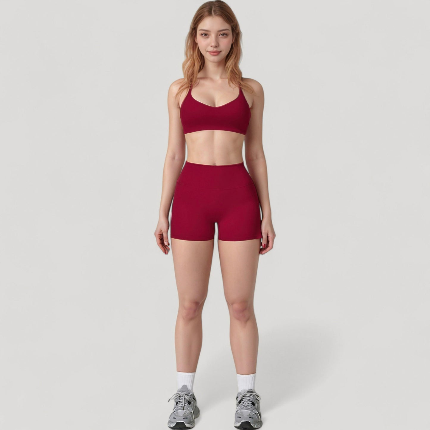 Scoop Neck Sports Bra with Adjustable Straps and Smooth Stretch Fit