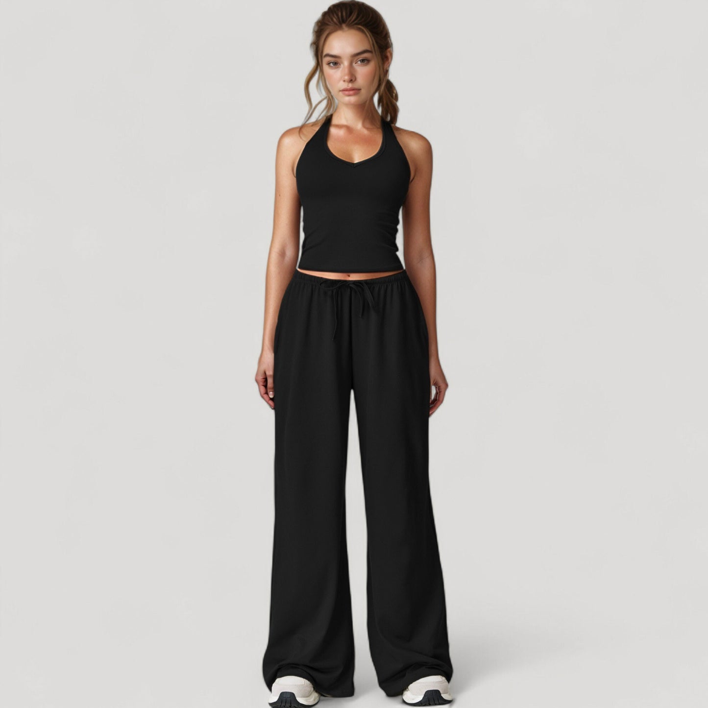 Wide Leg Lounge Pants with Drawstring Waist and Relaxed Fit for All-Day Comfort