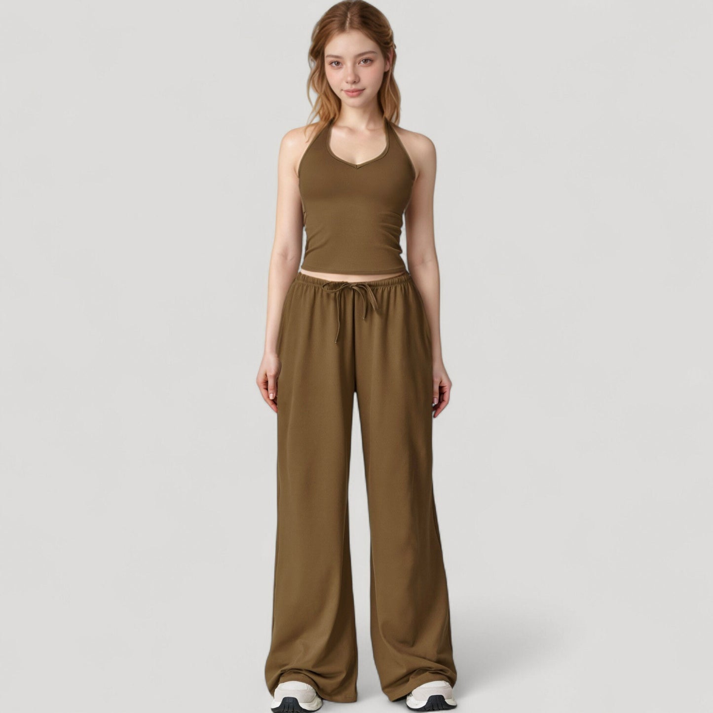 Wide Leg Lounge Pants with Drawstring Waist and Relaxed Fit for All-Day Comfort