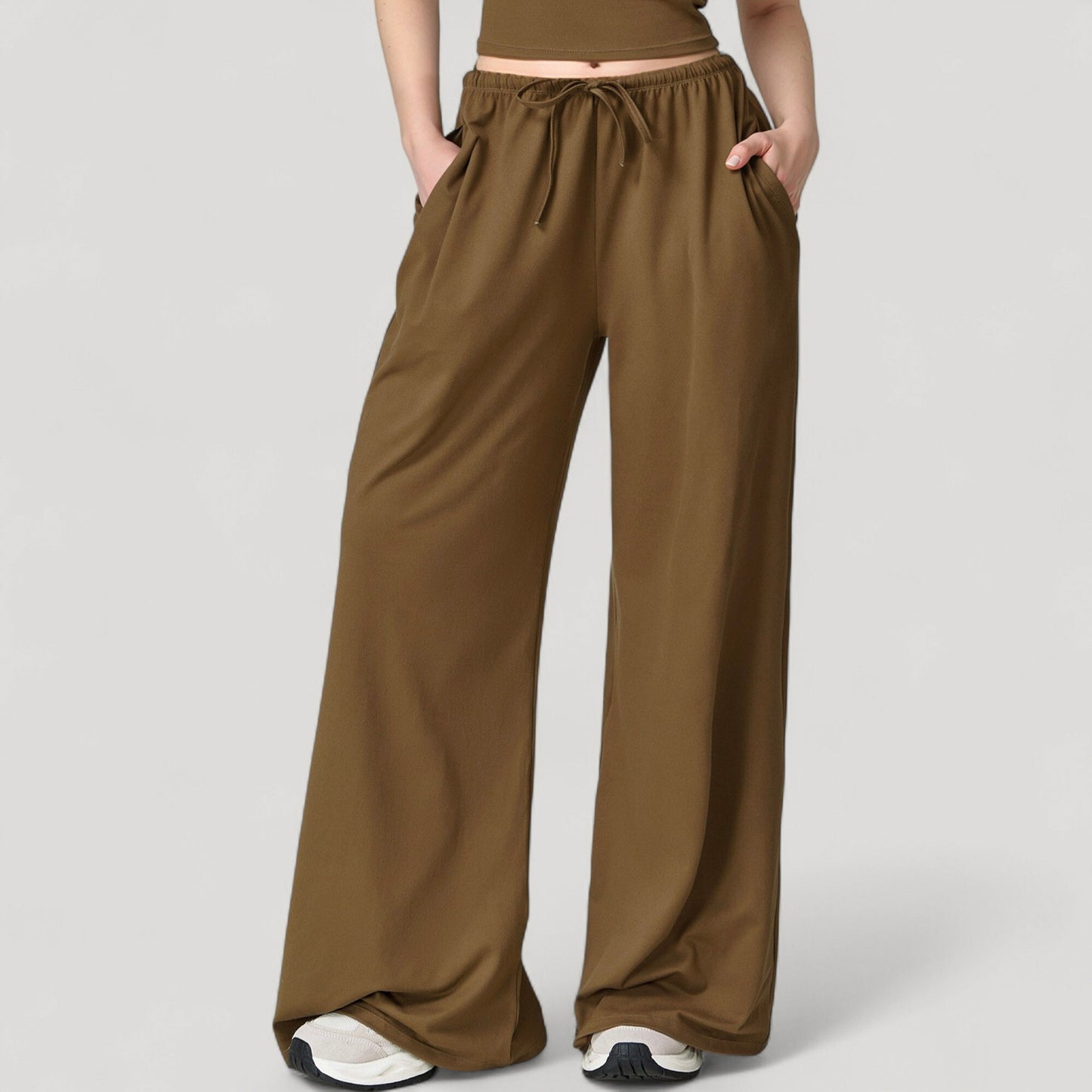 Wide Leg Lounge Pants with Drawstring Waist and Relaxed Fit for All-Day Comfort