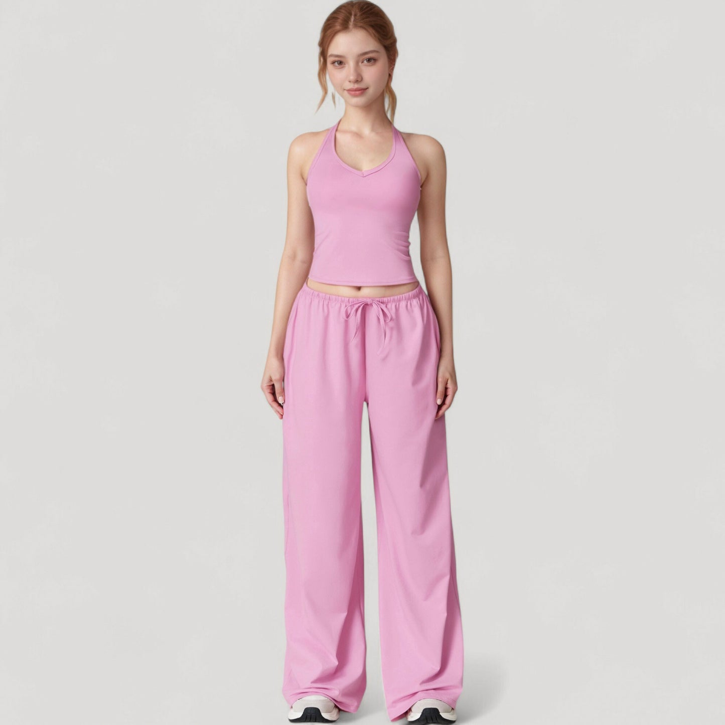Wide Leg Lounge Pants with Drawstring Waist and Relaxed Fit for All-Day Comfort