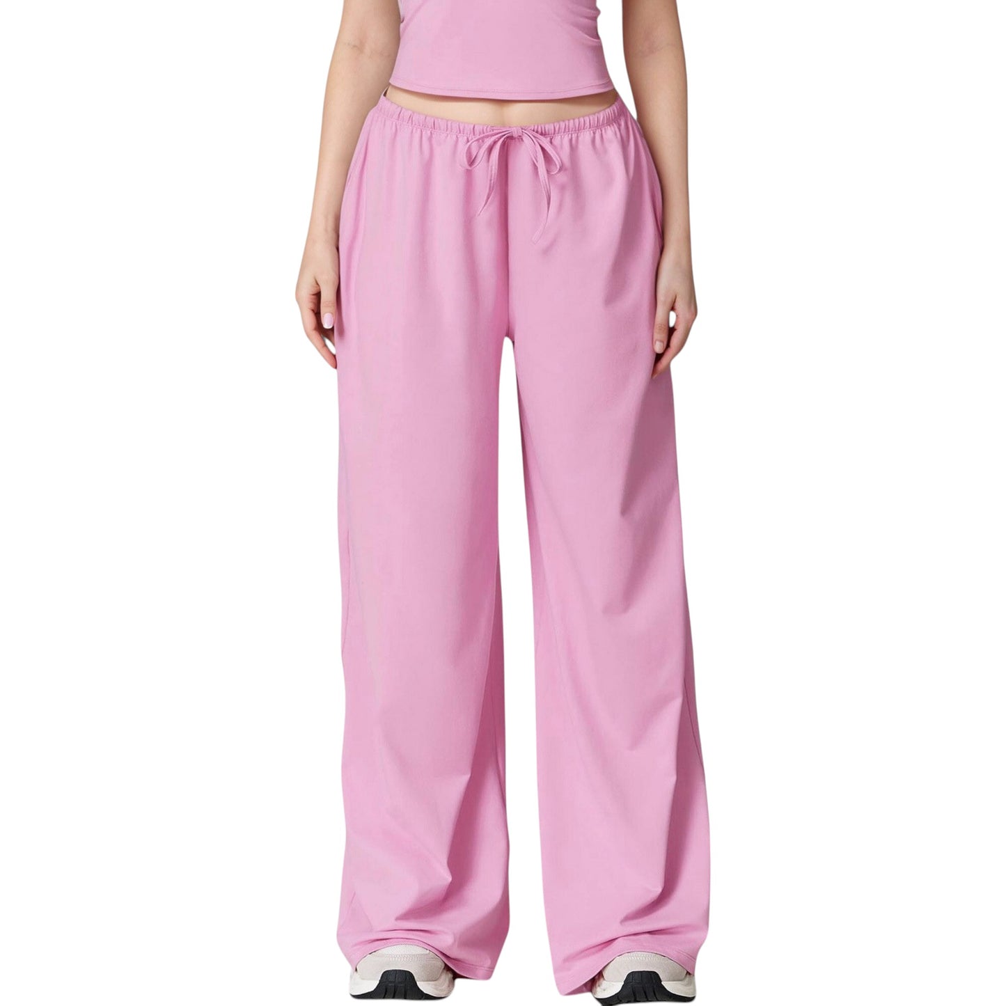 Wide Leg Lounge Pants with Drawstring Waist and Relaxed Fit for All-Day Comfort