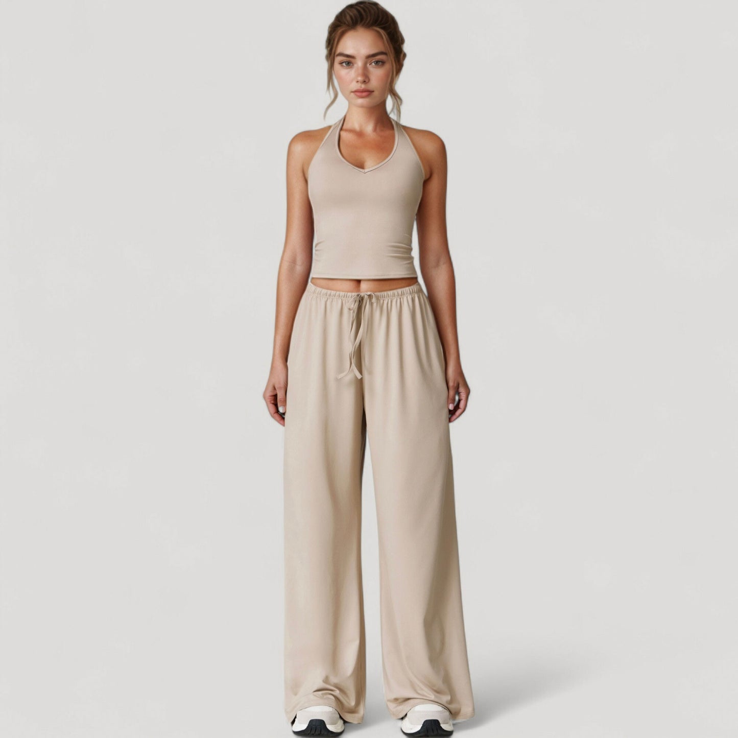 Wide Leg Lounge Pants with Drawstring Waist and Relaxed Fit for All-Day Comfort