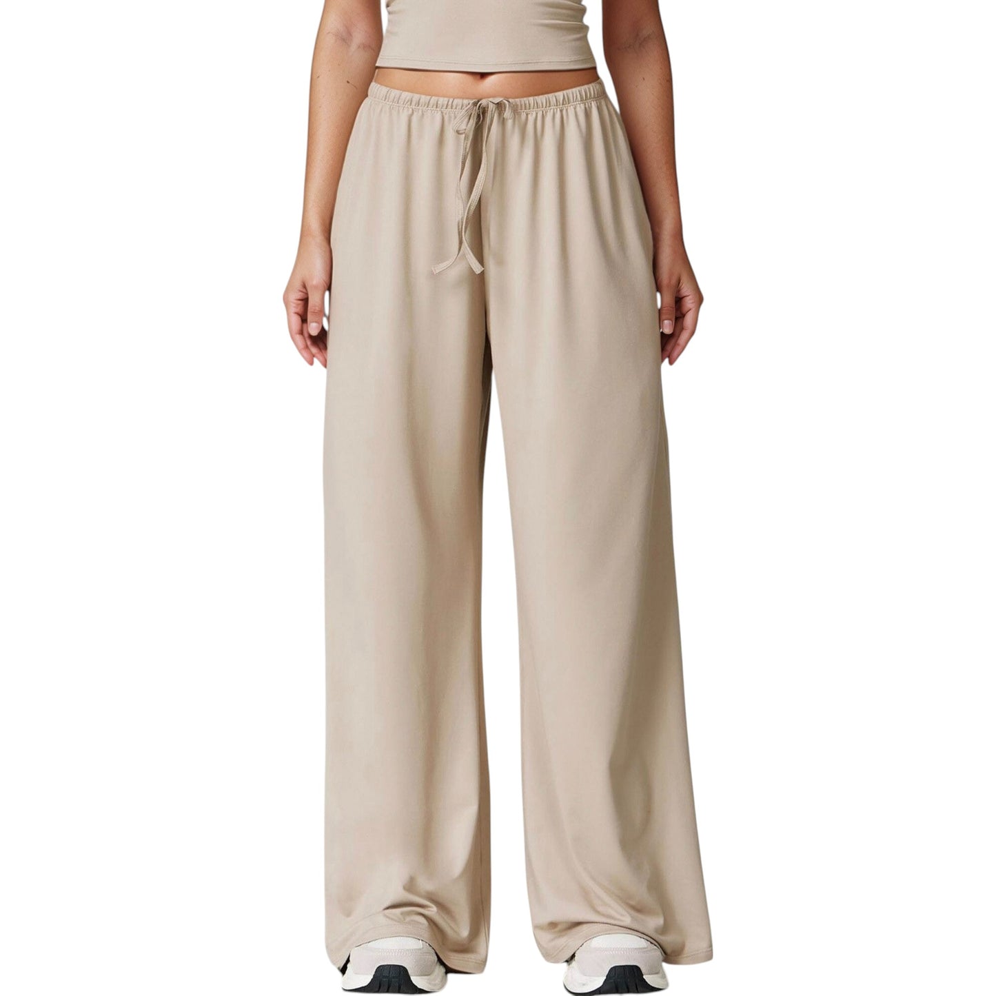 Wide Leg Lounge Pants with Drawstring Waist and Relaxed Fit for All-Day Comfort