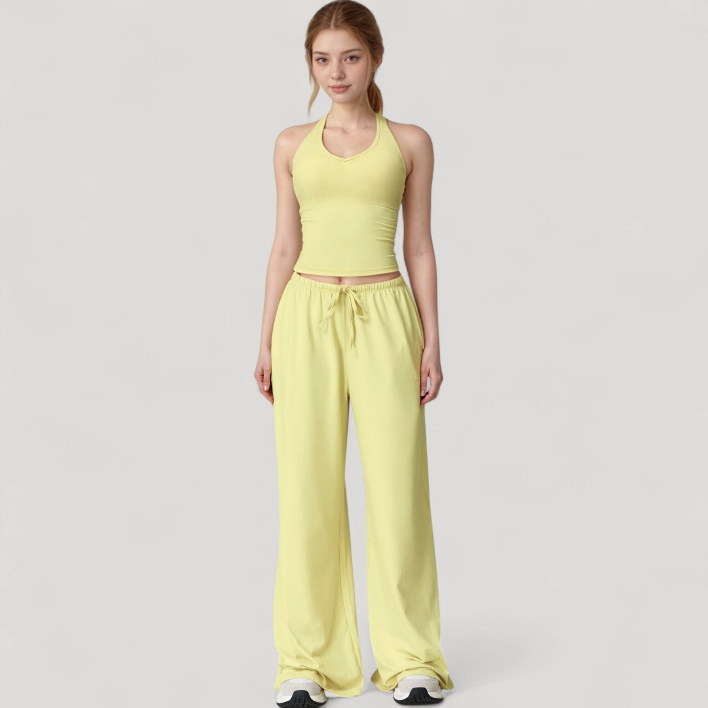 Wide Leg Lounge Pants with Drawstring Waist and Relaxed Fit for All-Day Comfort