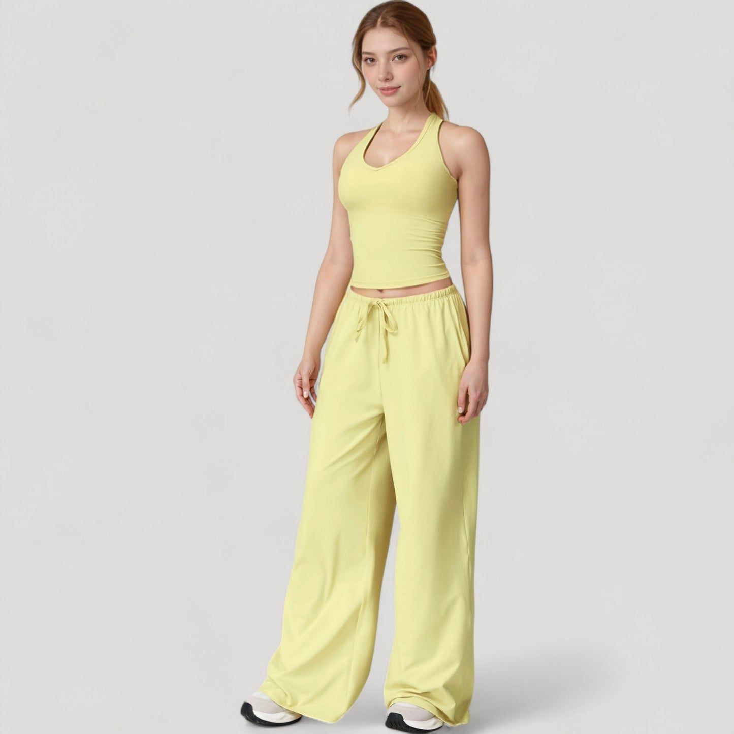 Wide Leg Lounge Pants with Drawstring Waist and Relaxed Fit for All-Day Comfort