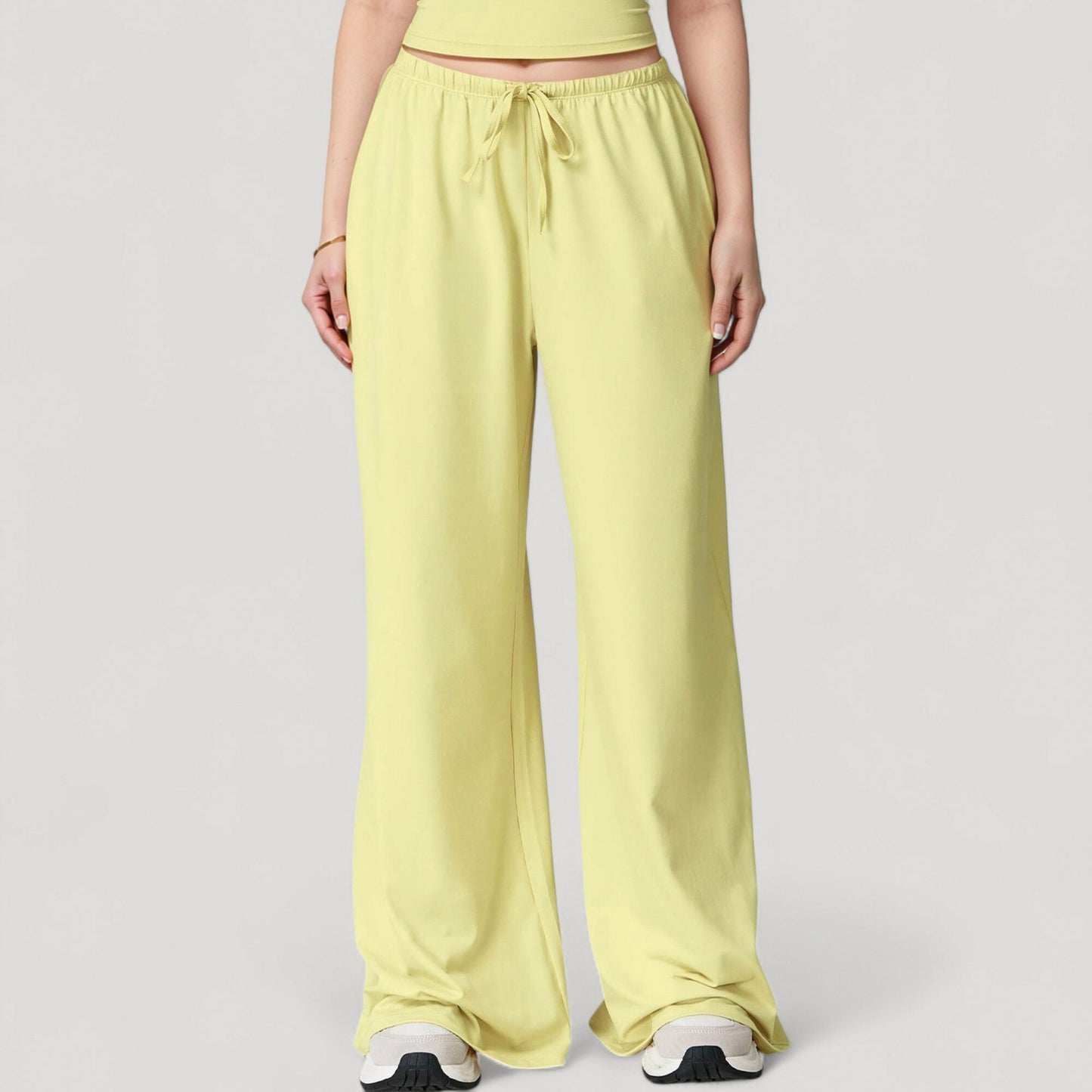 Wide Leg Lounge Pants with Drawstring Waist and Relaxed Fit for All-Day Comfort