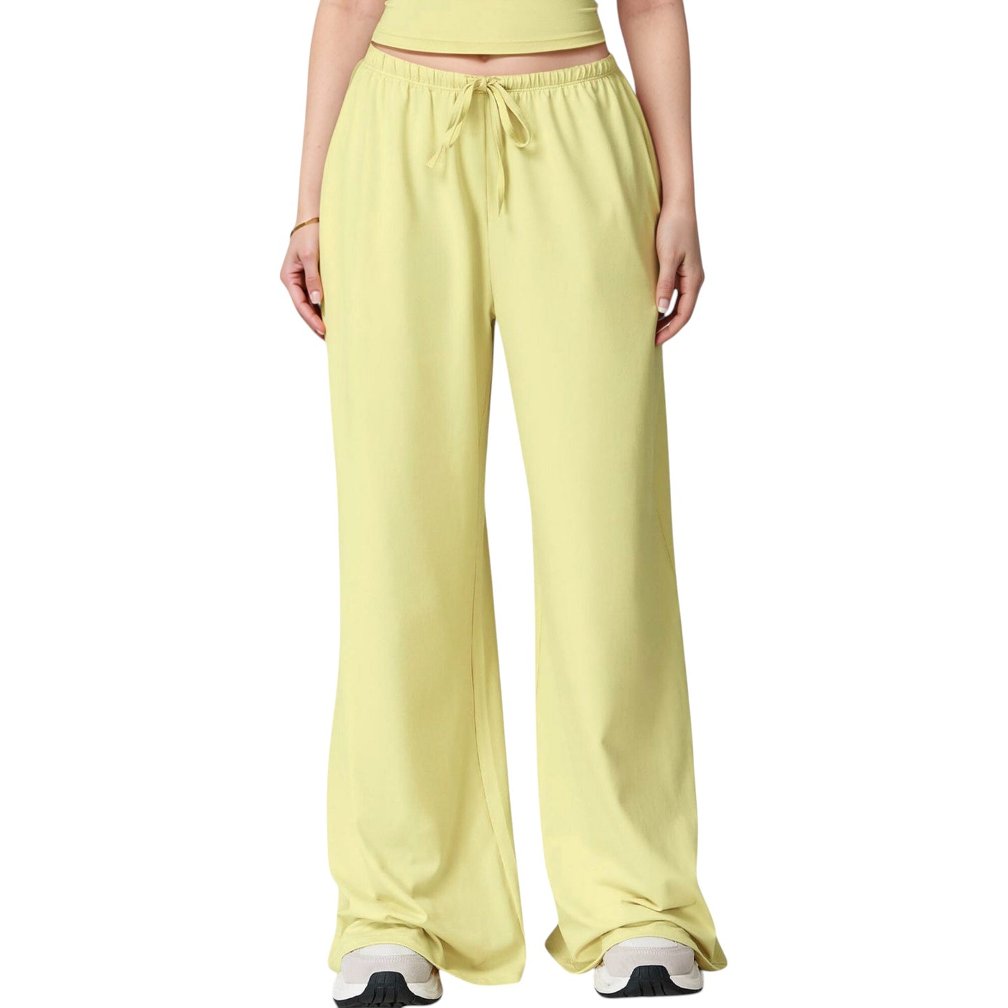 Wide Leg Lounge Pants with Drawstring Waist and Relaxed Fit for All-Day Comfort