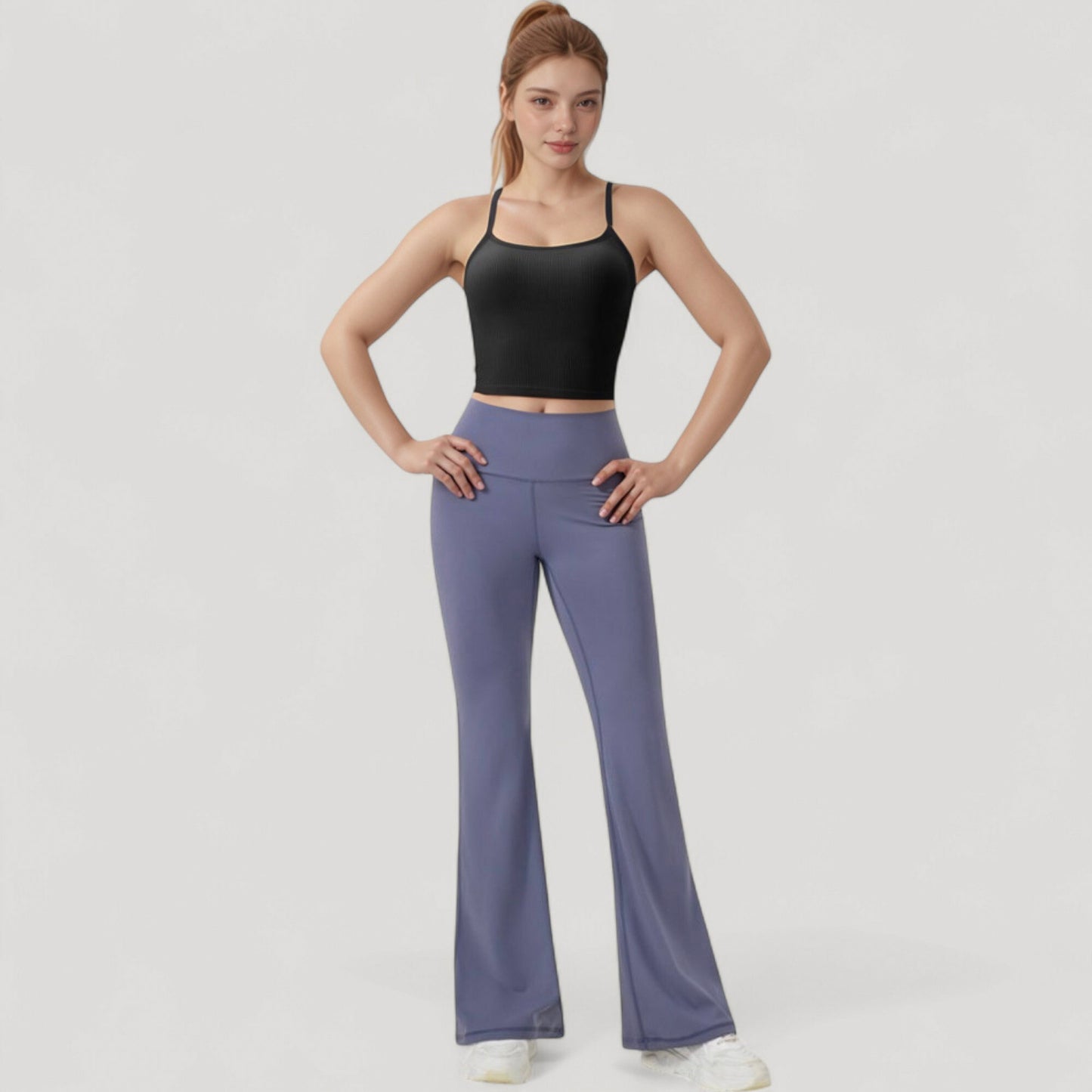 Ribbed Cropped Tank with Strappy Back and Stretch Fit for Lightweight Layering