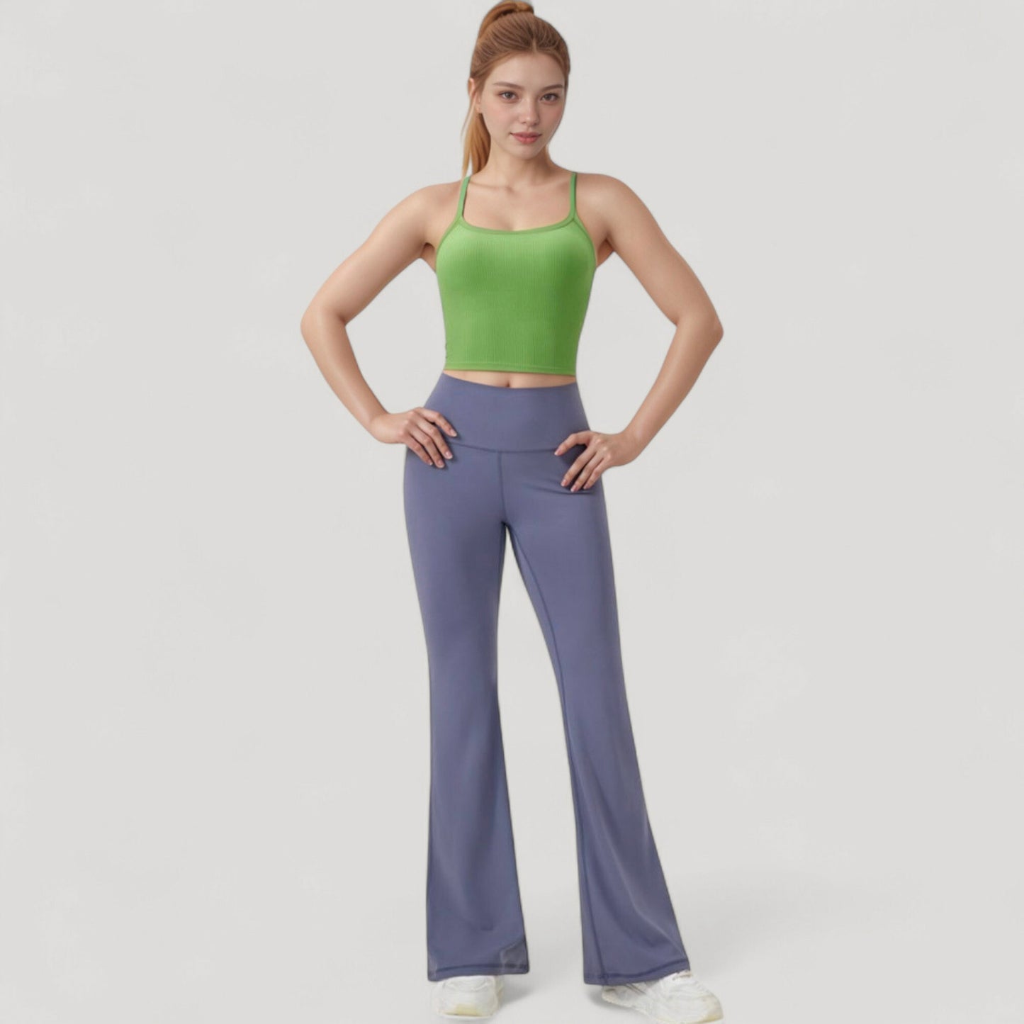 Ribbed Cropped Tank with Strappy Back and Stretch Fit for Lightweight Layering