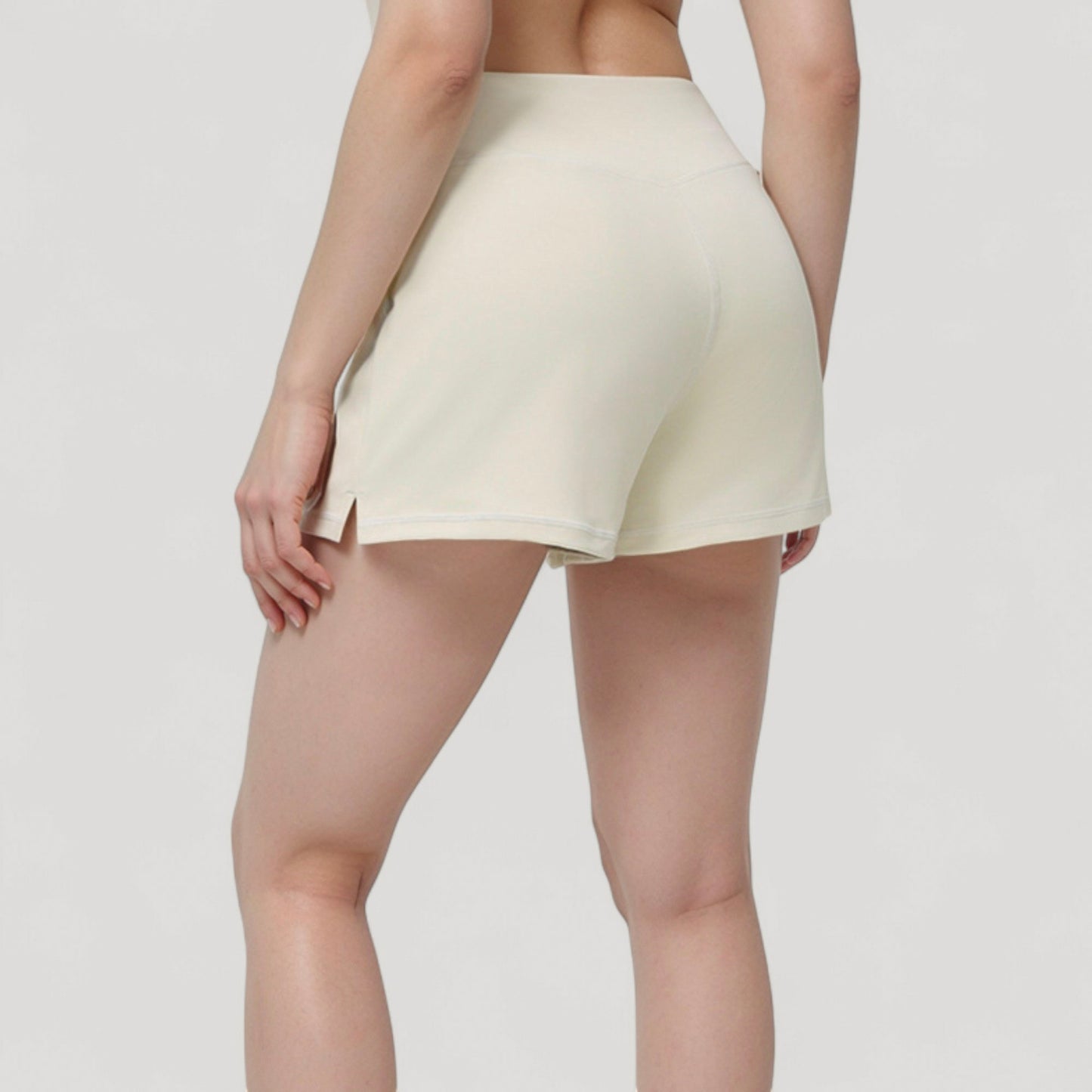 High Waist Performance Shorts with Wide Waistband and Side Pockets for Active Comfort