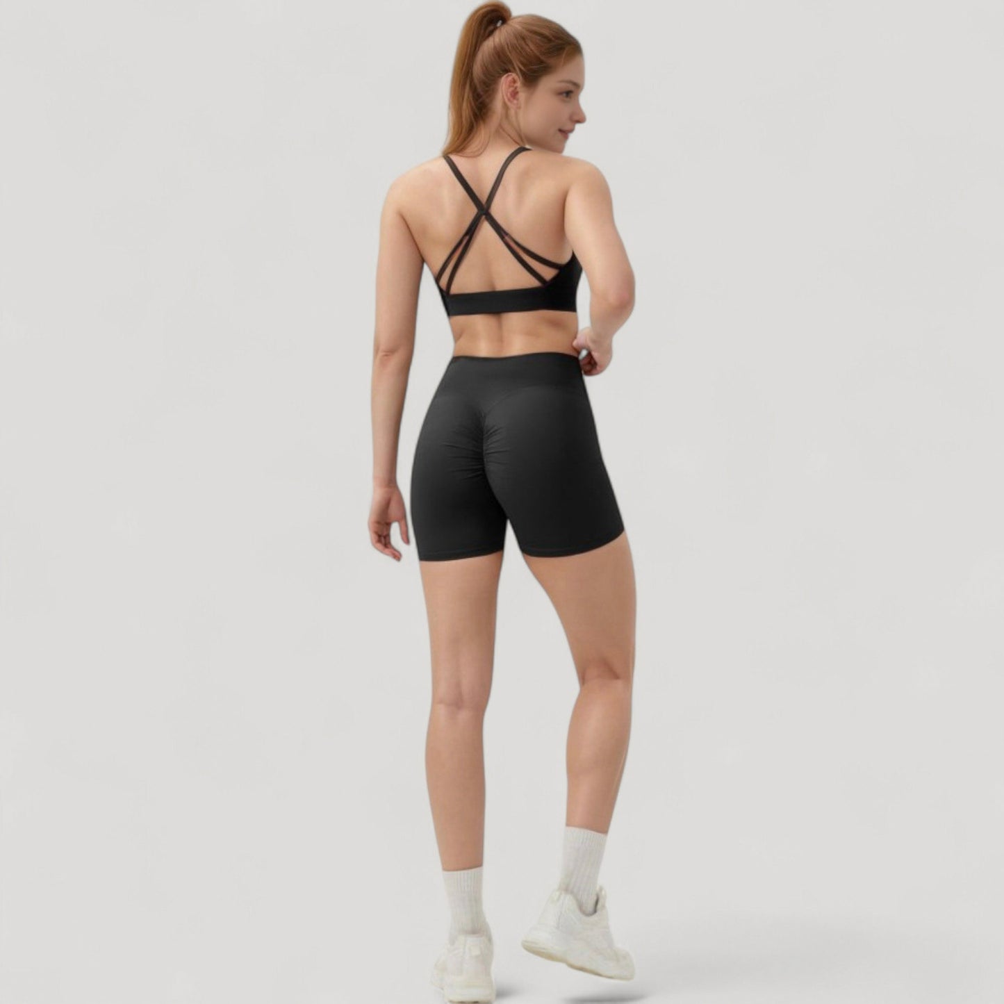 High Waist Seamless Active Shorts with Smooth Finish and Body-Hugging Stretch Fit