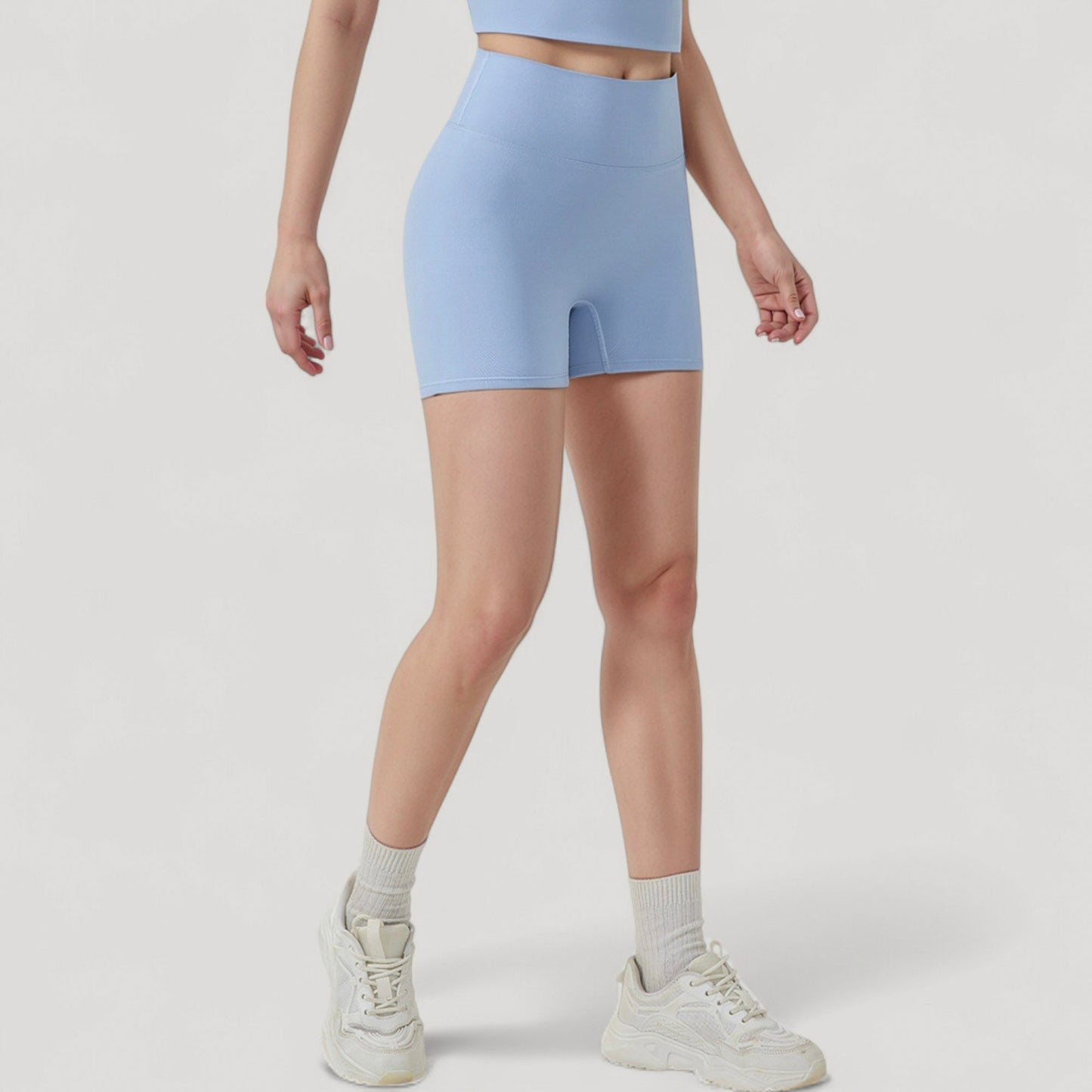 High Waist Seamless Active Shorts with Smooth Finish and Body-Hugging Stretch Fit