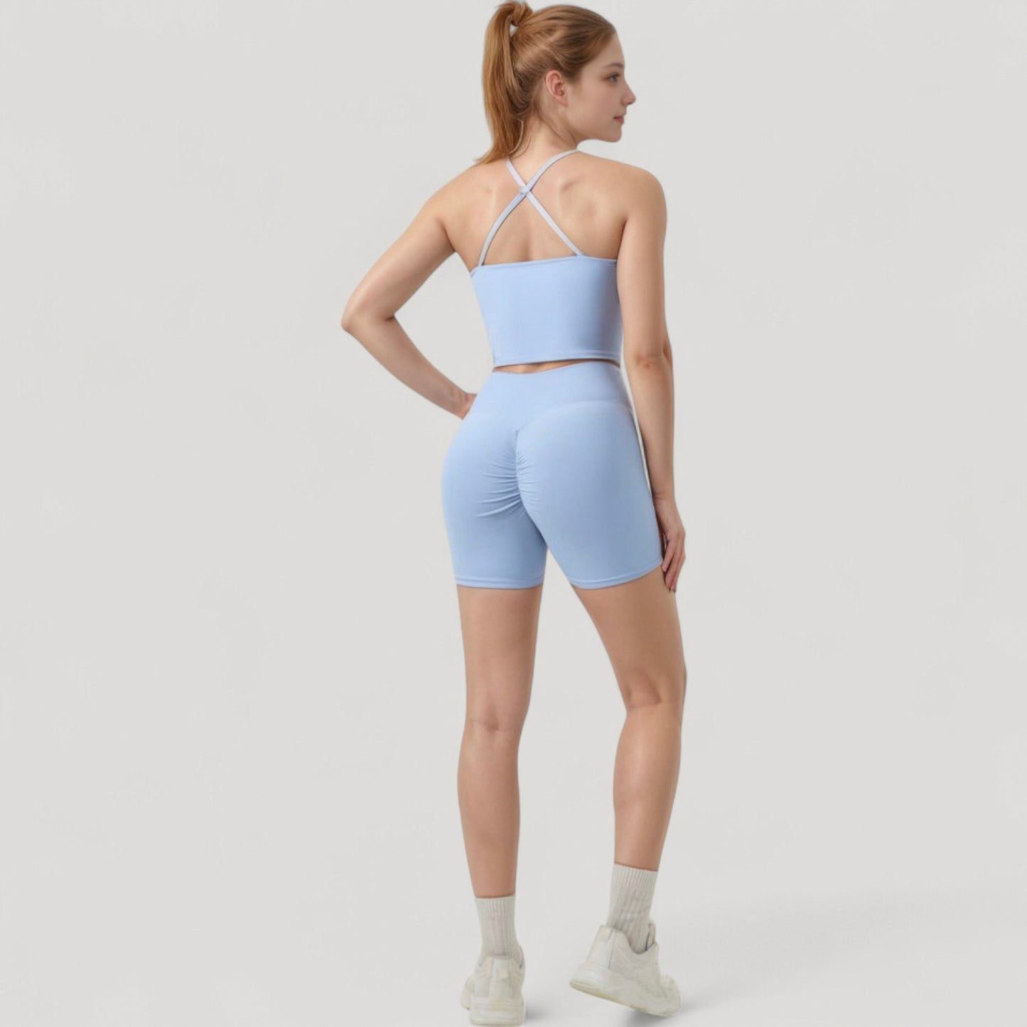 High Waist Seamless Active Shorts with Smooth Finish and Body-Hugging Stretch Fit