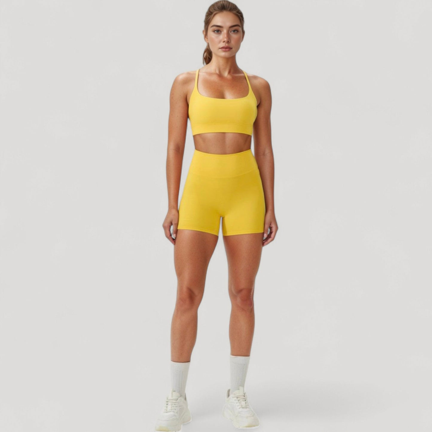 High Waist Seamless Active Shorts with Smooth Finish and Body-Hugging Stretch Fit