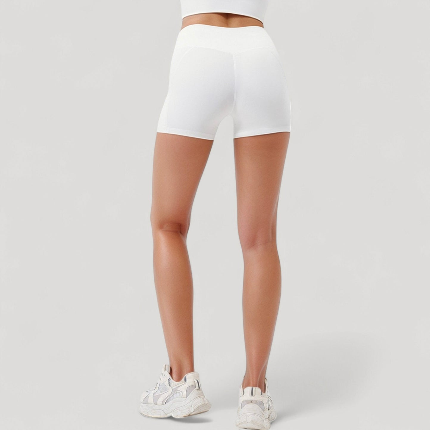 High Waist Workout Shorts with Side Pockets and Seam-Contoured Fit for Flexible Movement