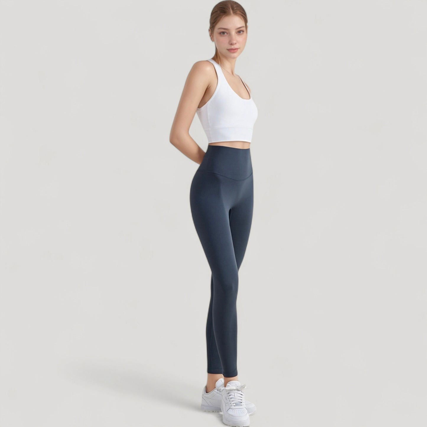 Scoop Neck Sports Bra Top with Wide Straps and Soft Stretch Fit