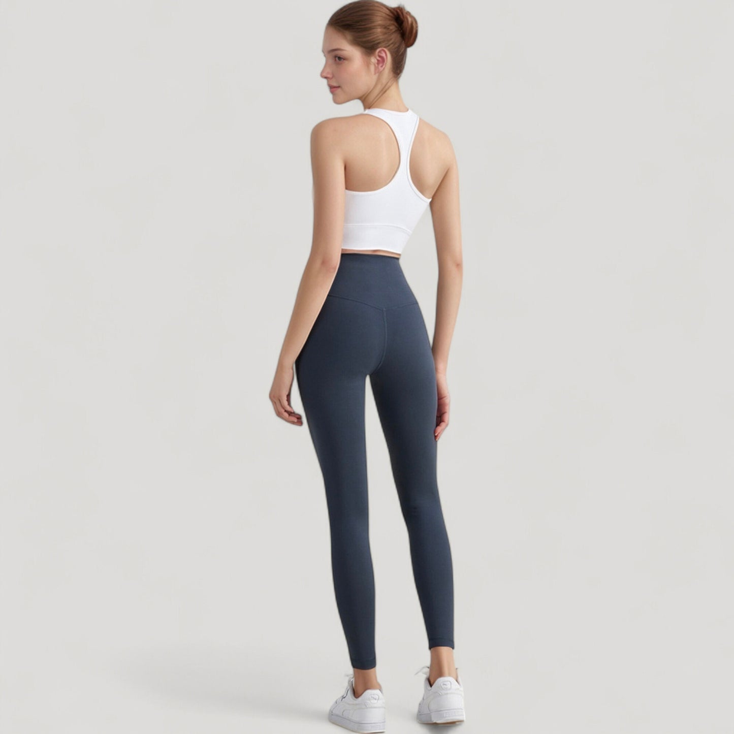 Scoop Neck Sports Bra Top with Wide Straps and Soft Stretch Fit