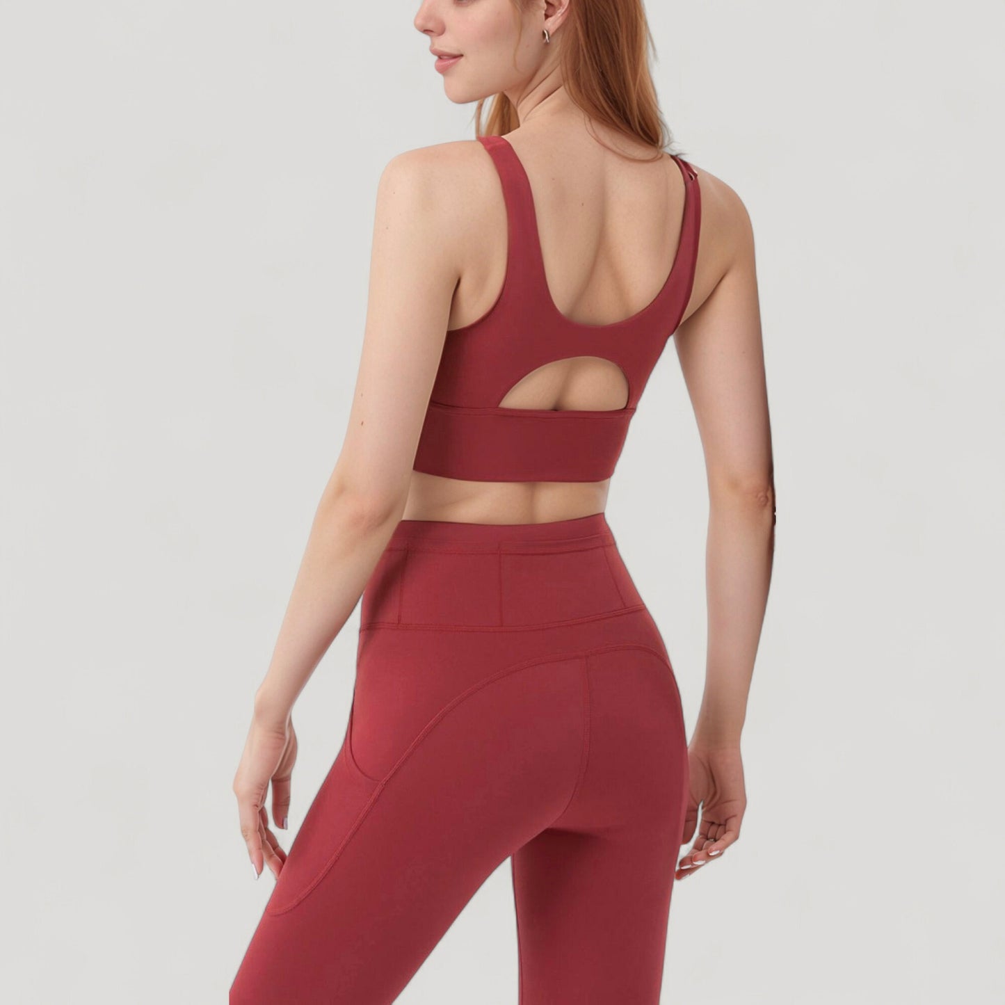 High Neck Longline Sports Bra with Wide Straps and Keyhole Back for Stylish Medium Support