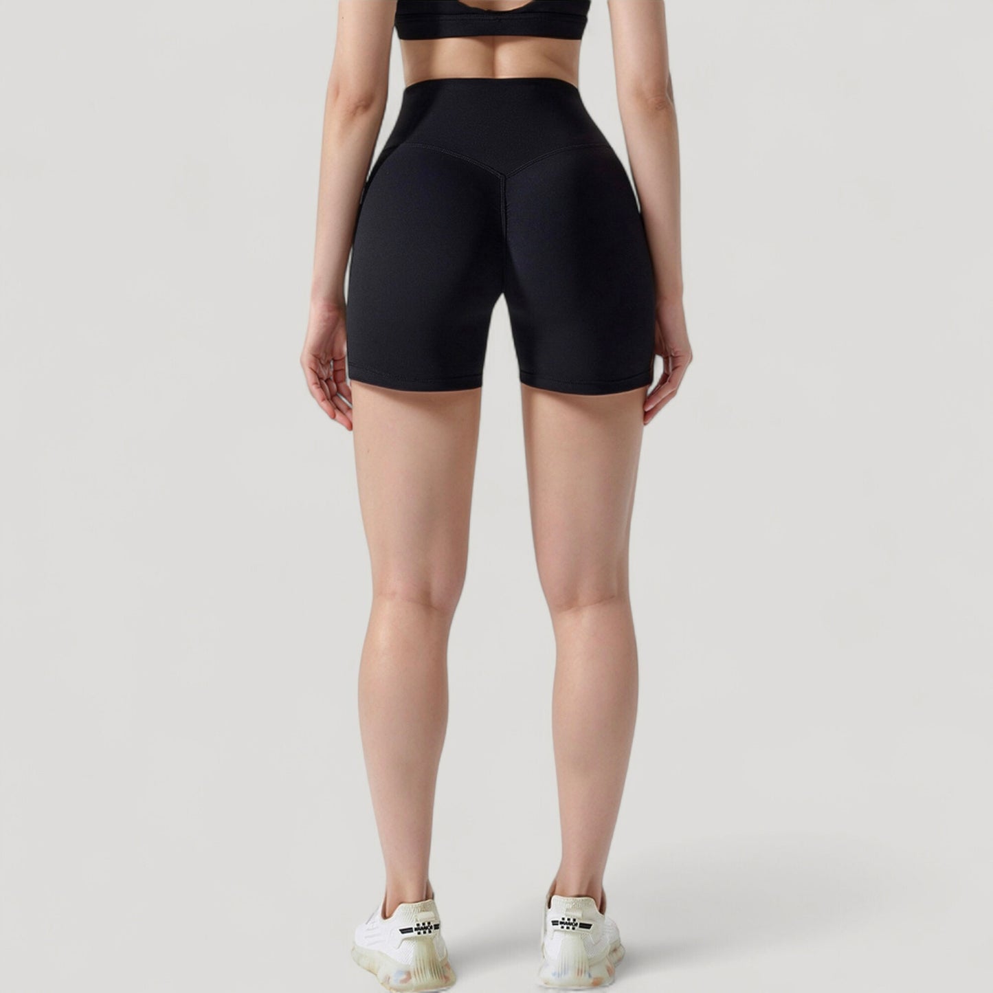 High Waist Compression Athletic Shorts with Supportive Stretch Fit and Streamlined Seams