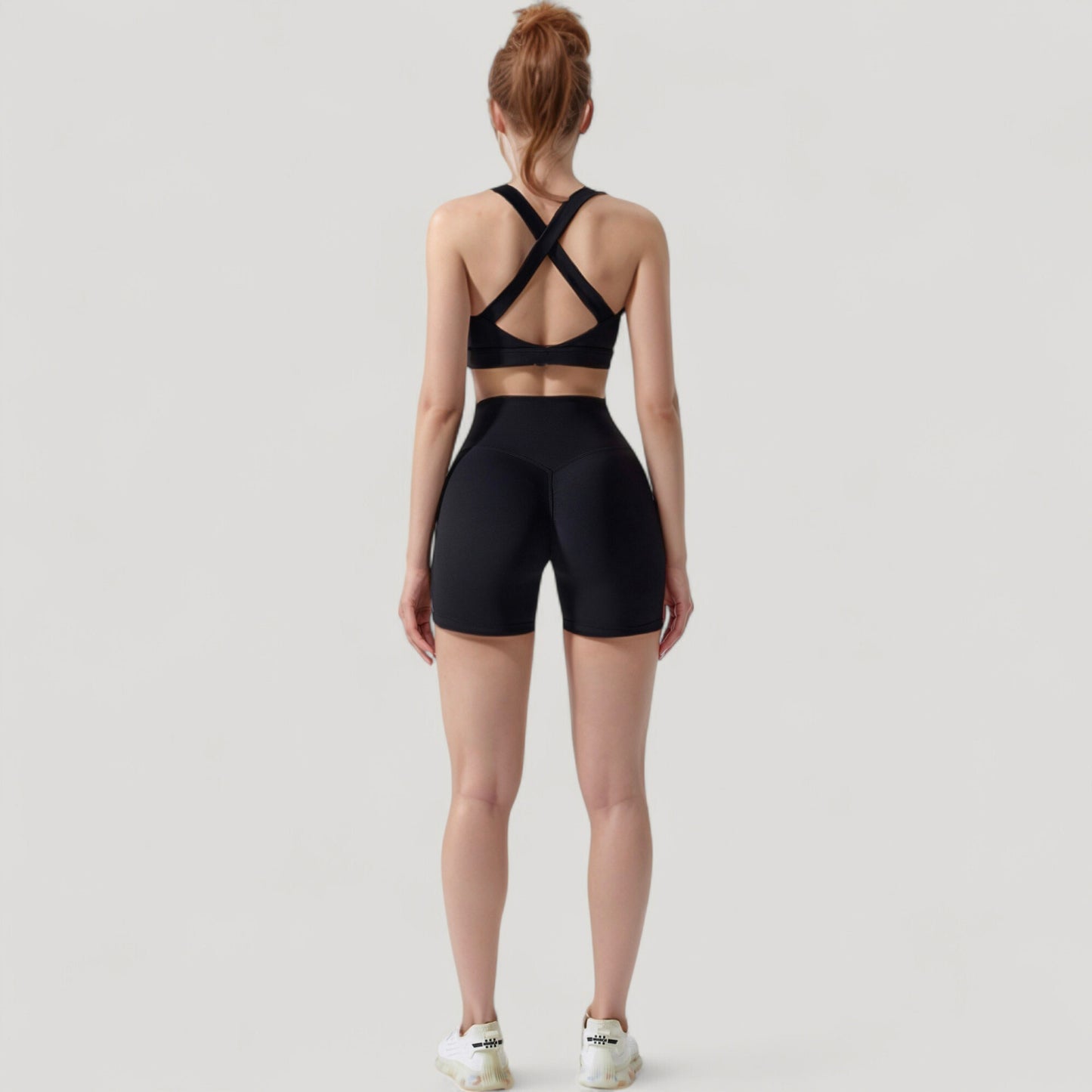 High Waist Compression Athletic Shorts with Supportive Stretch Fit and Streamlined Seams