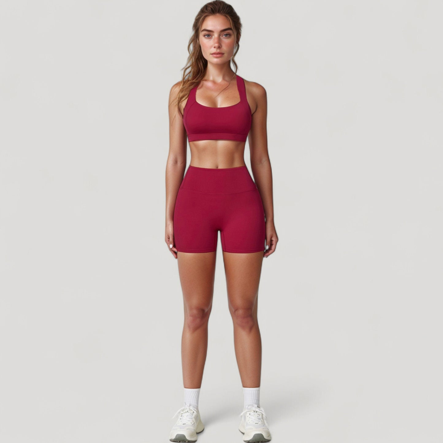 High Waist Compression Athletic Shorts with Supportive Stretch Fit and Streamlined Seams