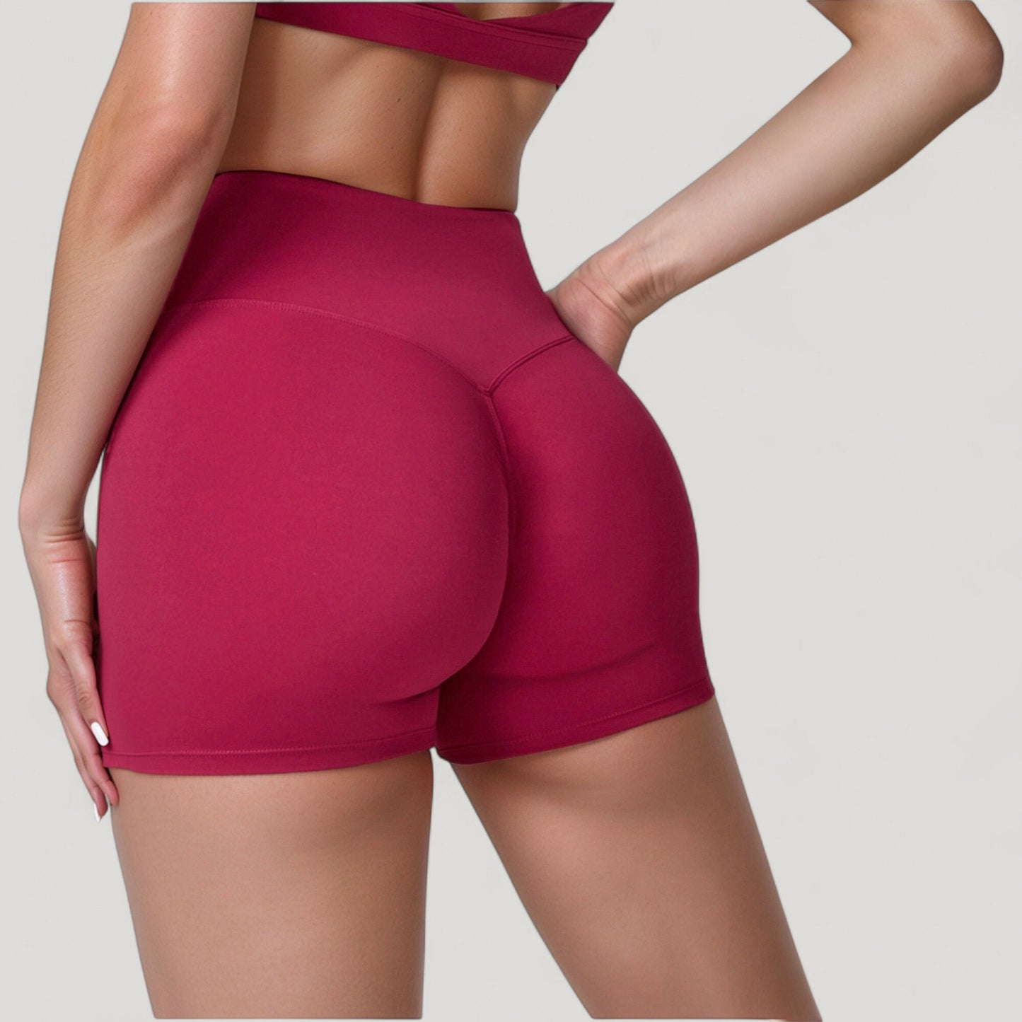 High Waist Compression Athletic Shorts with Supportive Stretch Fit and Streamlined Seams