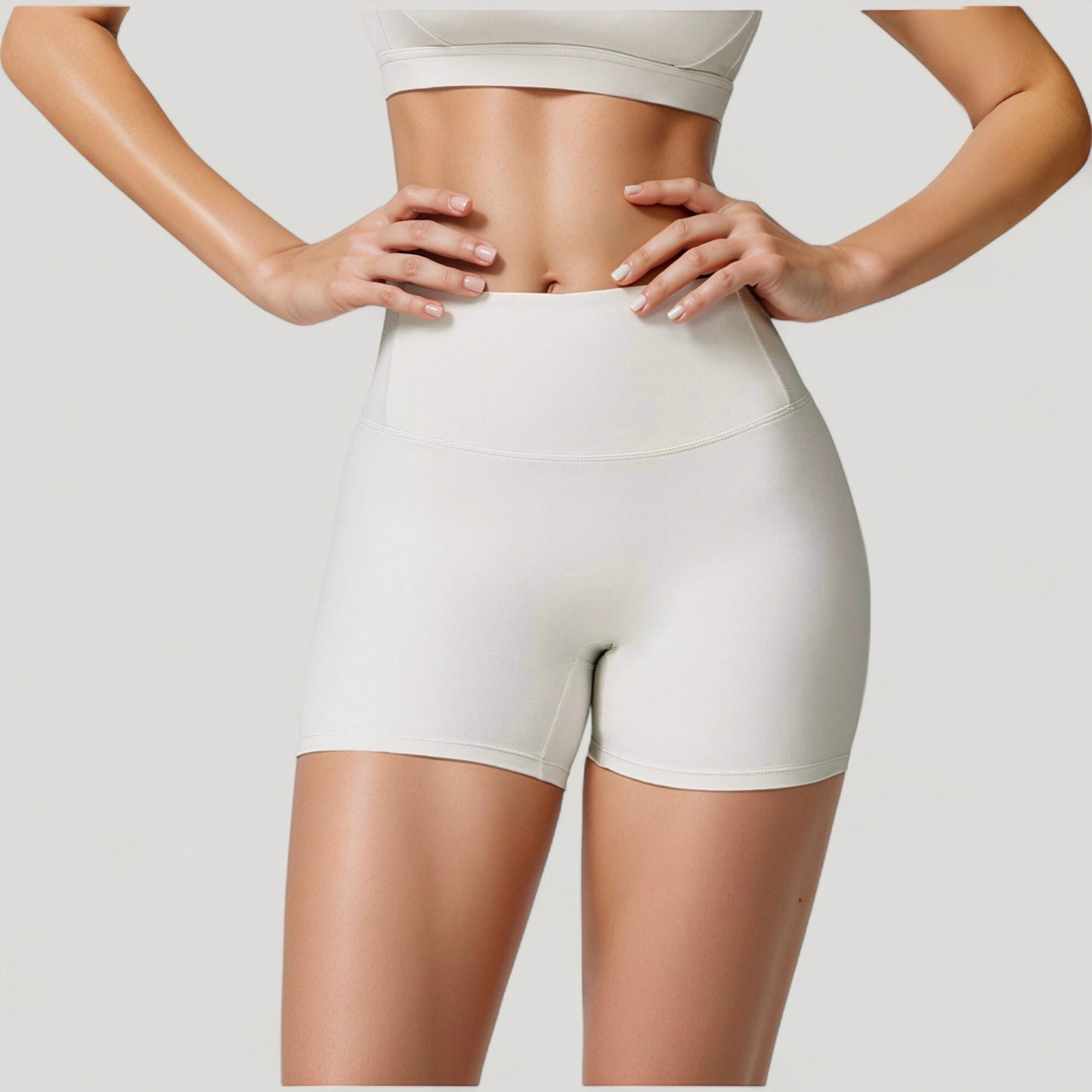 High Waist Compression Athletic Shorts with Supportive Stretch Fit and Streamlined Seams