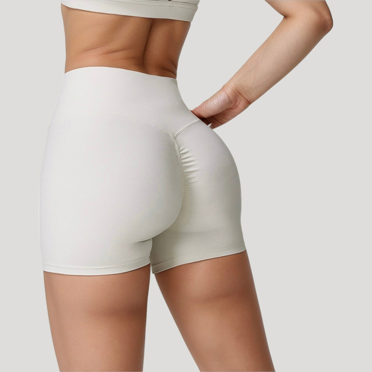 High Waist Compression Athletic Shorts with Supportive Stretch Fit and Streamlined Seams