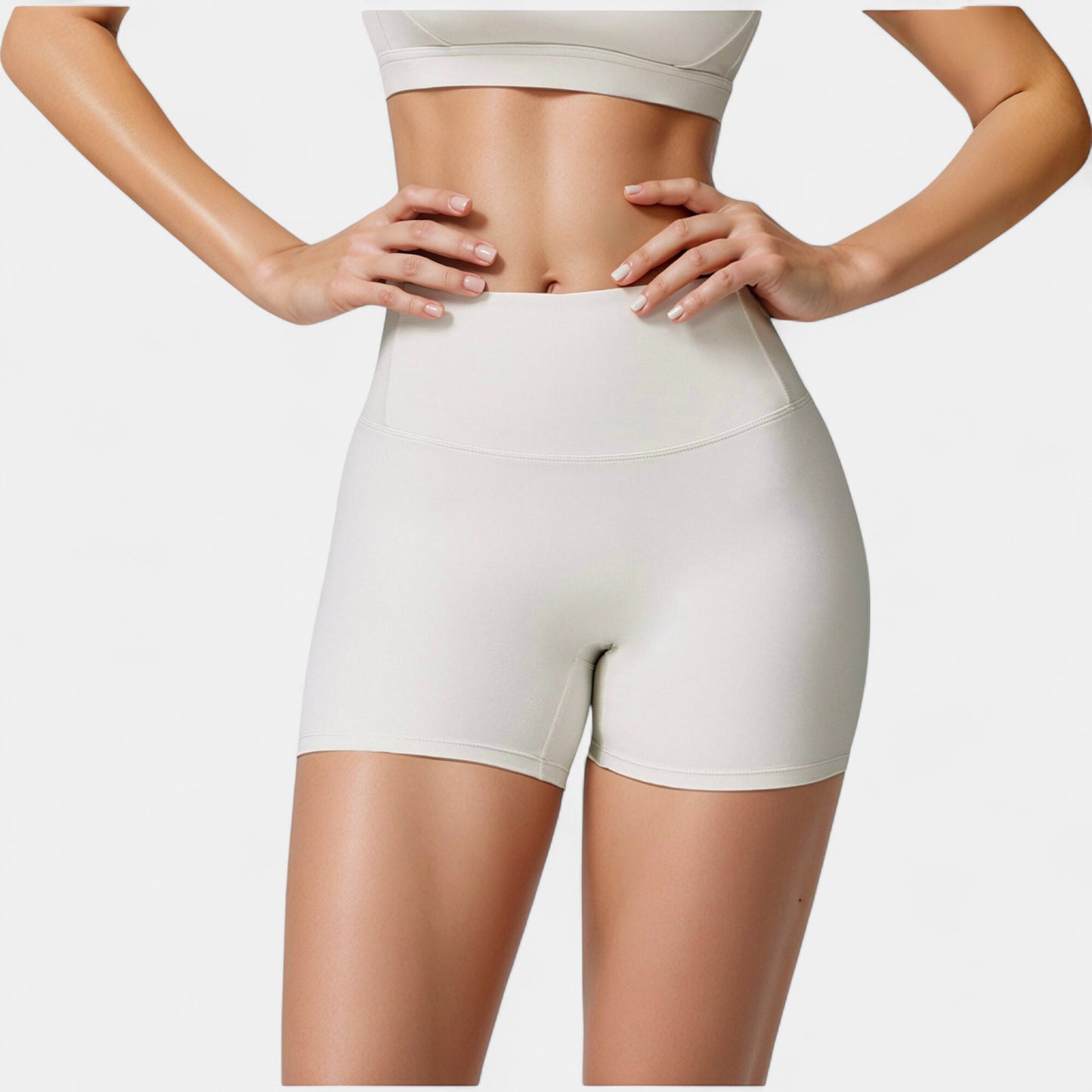 High Waist Compression Athletic Shorts with Supportive Stretch Fit and Streamlined Seams