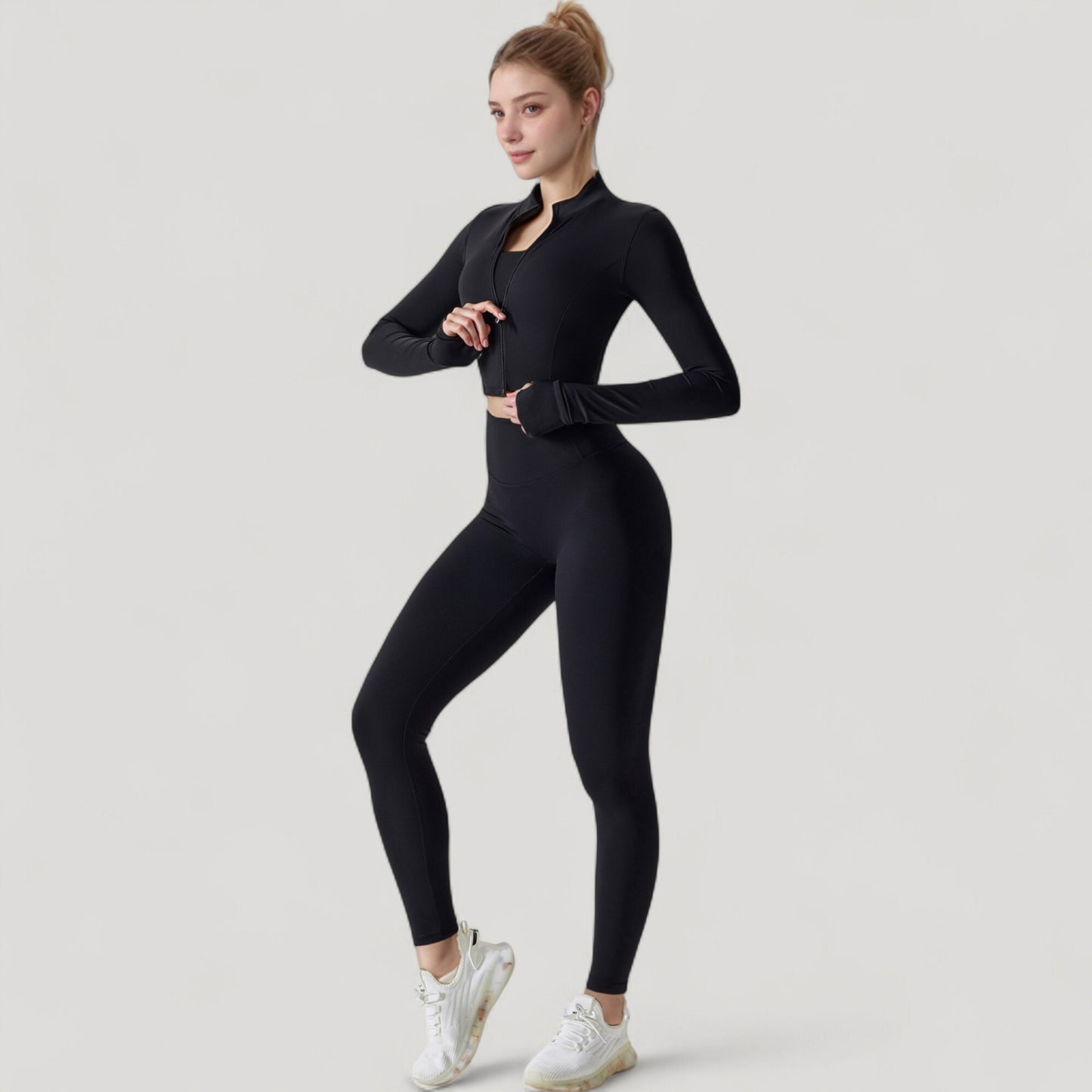 High Waist Compression Leggings with Seamless Fit and Sculpting Stretch Fabric