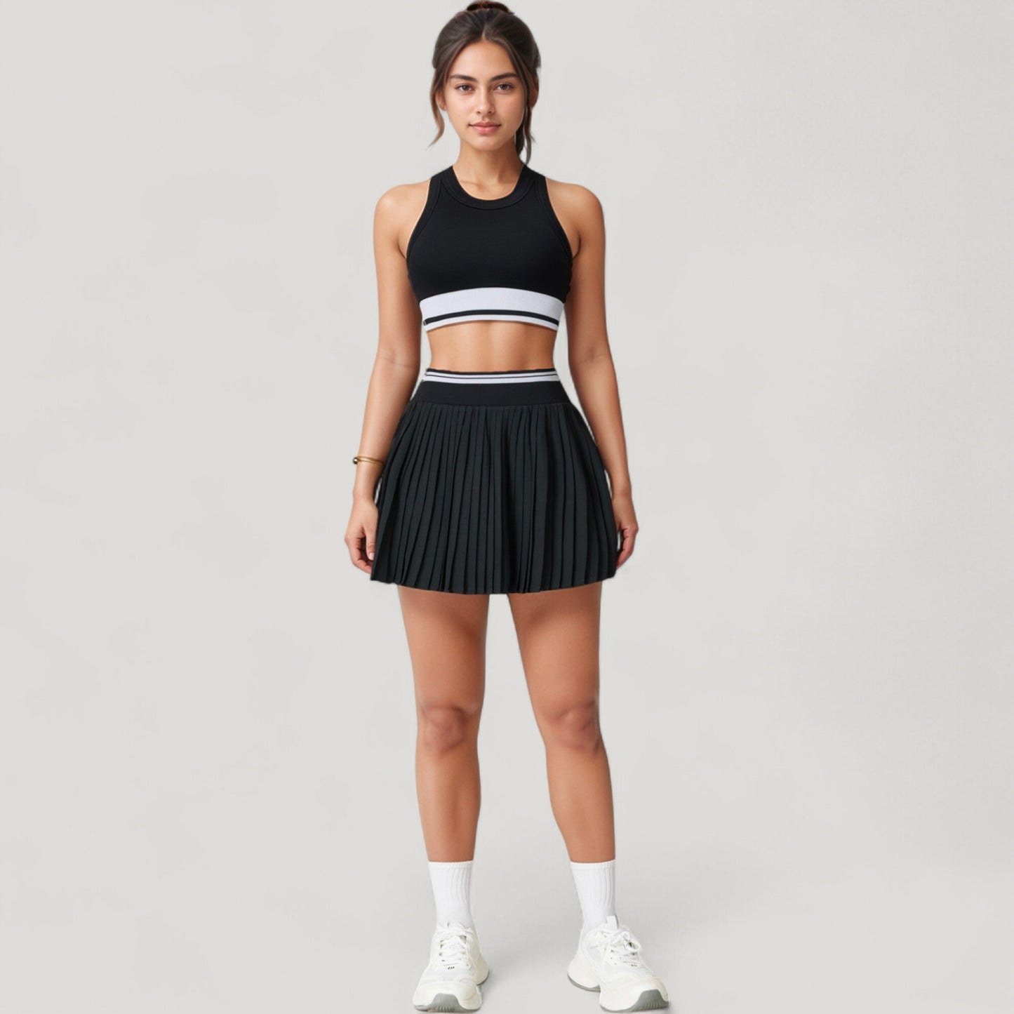 Pleated Tennis Skirt with Built-In Shorts and Side Pocket for Sporty Style and Functional Movement