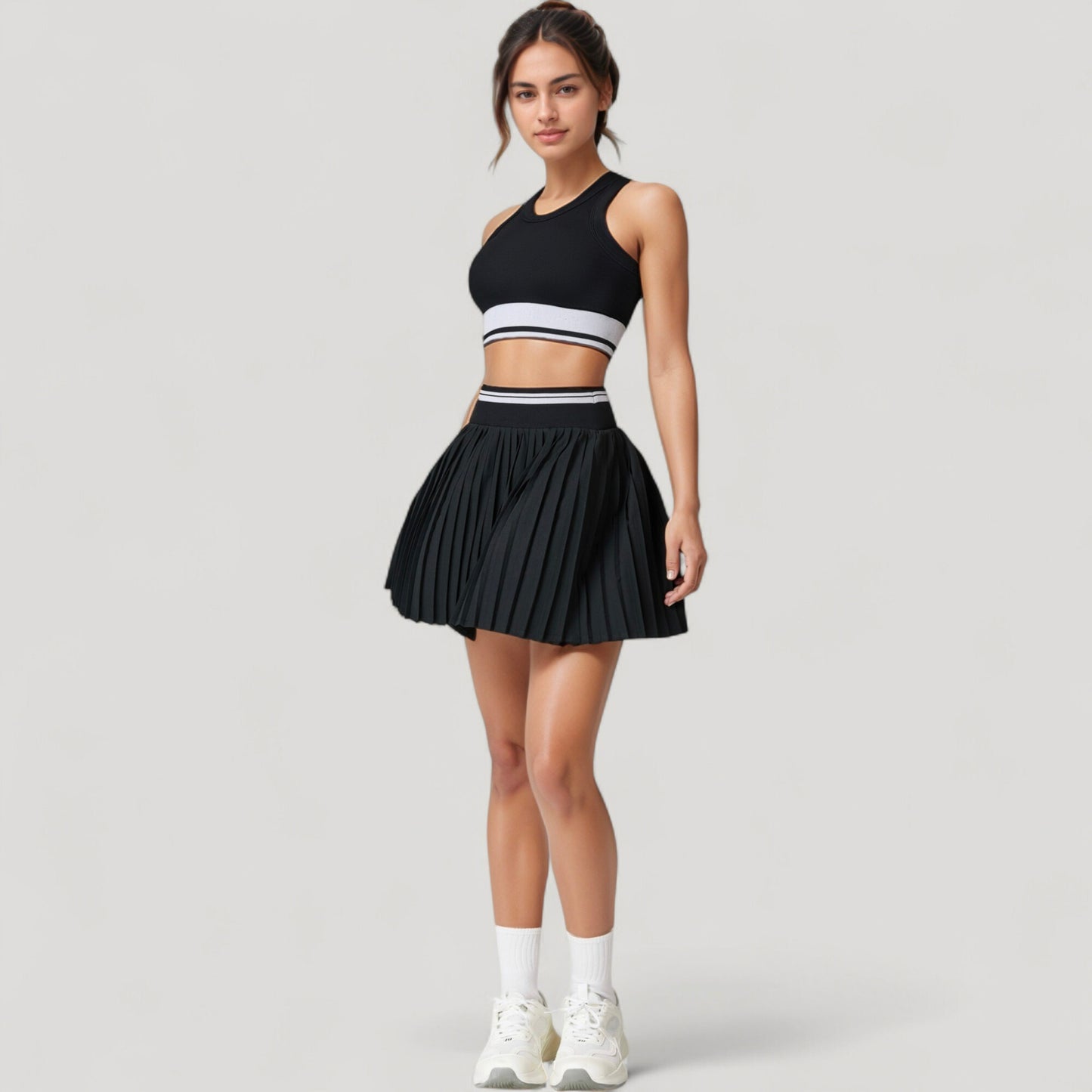 Pleated Tennis Skirt with Built-In Shorts and Side Pocket for Sporty Style and Functional Movement