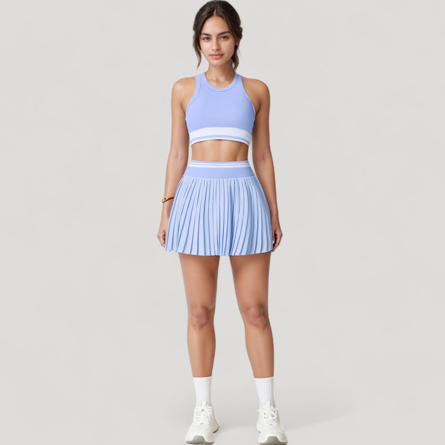 Pleated Tennis Skirt with Built-In Shorts and Side Pocket for Sporty Style and Functional Movement