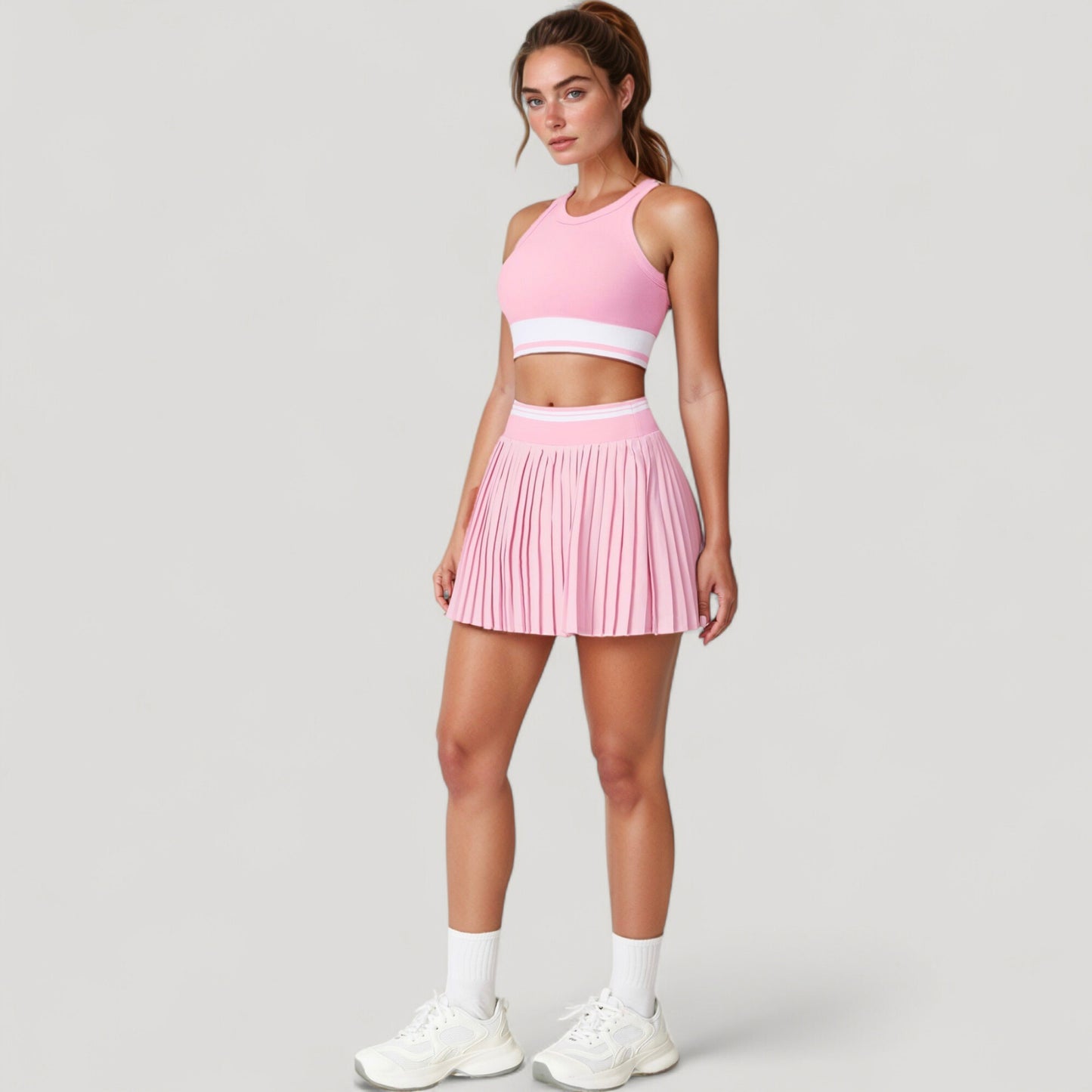 Pleated Tennis Skirt with Built-In Shorts and Side Pocket for Sporty Style and Functional Movement