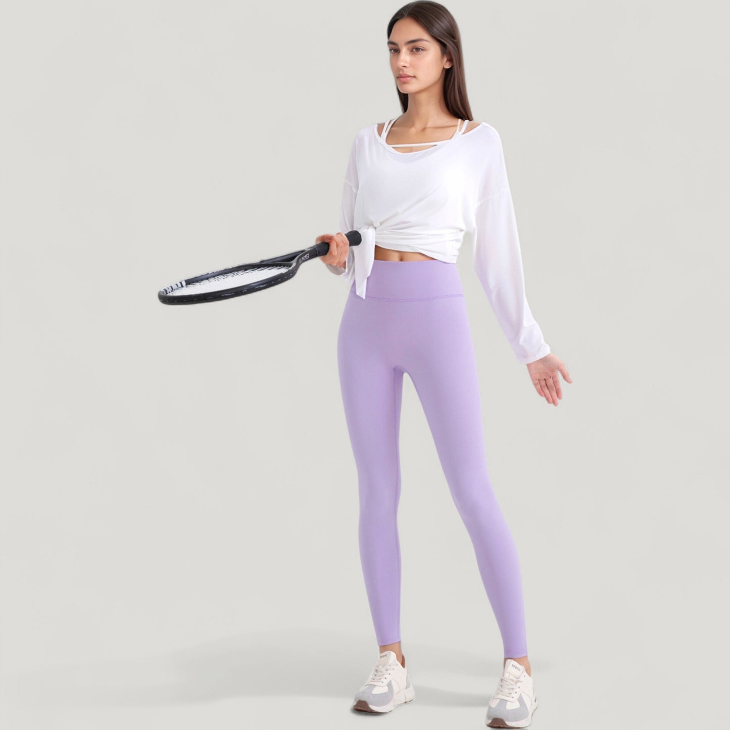 Long Sleeve Pullover Top with Cutout Scoop Neck and Side Slit Hem