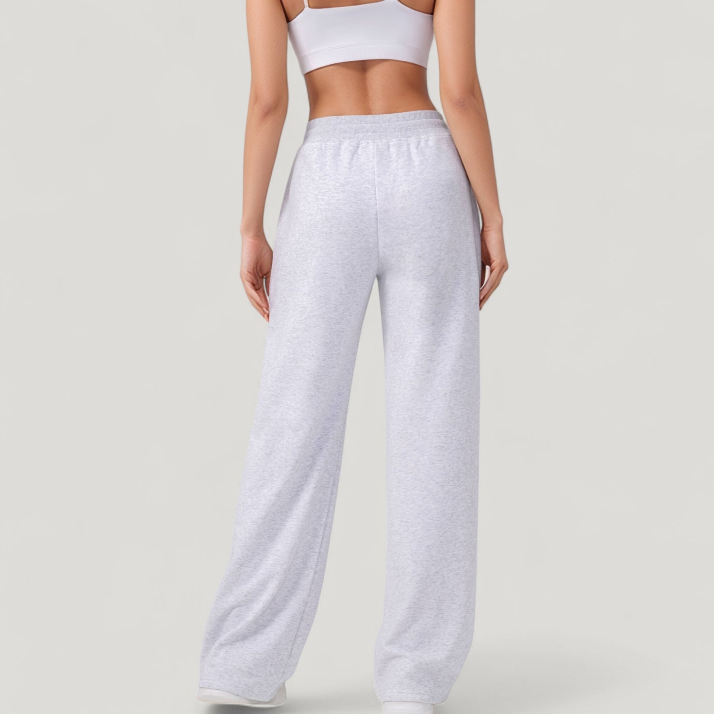 Wide Leg Lounge Pants with Elastic Waistband and Adjustable Drawstring Closure