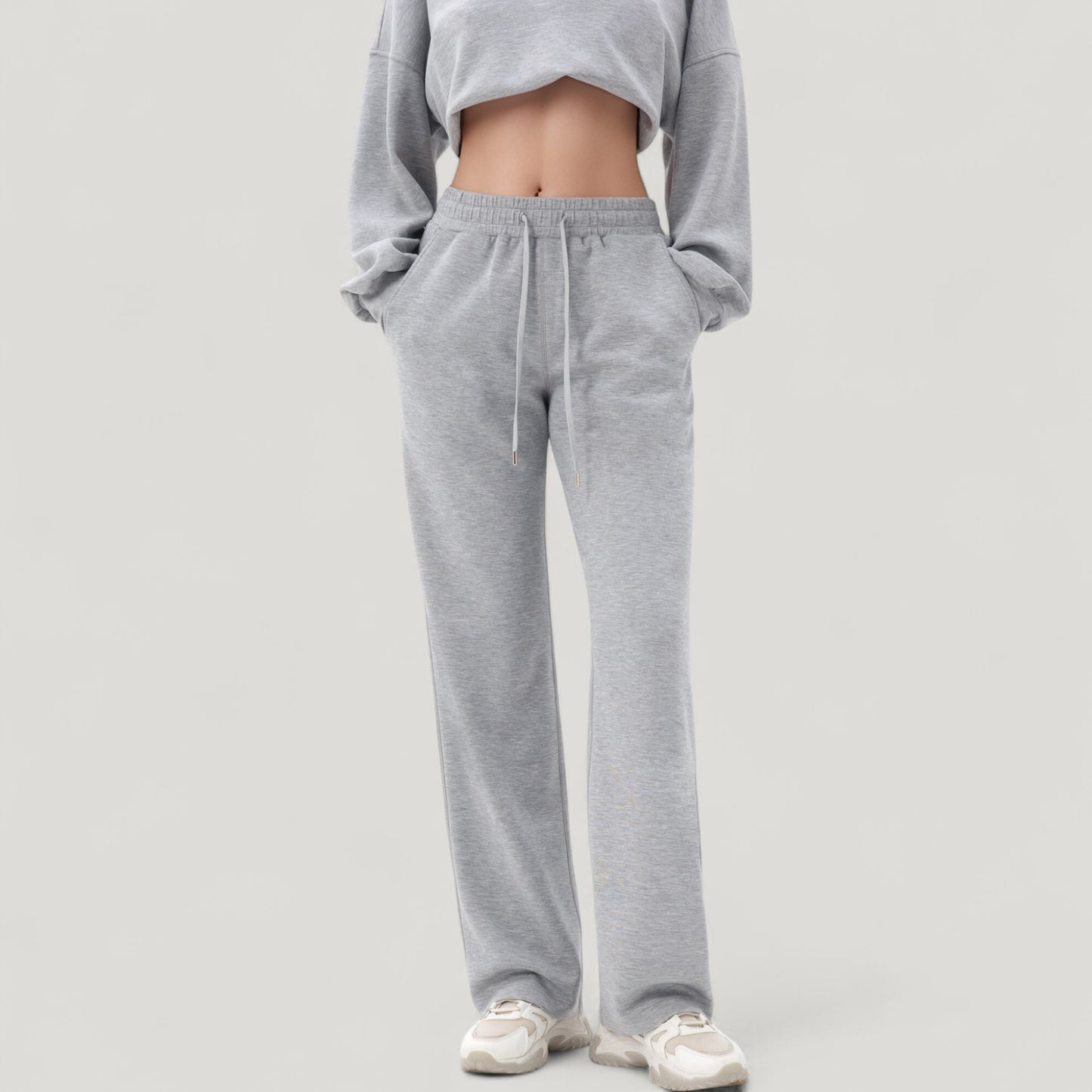 Wide Leg Lounge Pants with Elastic Drawstring Waist
