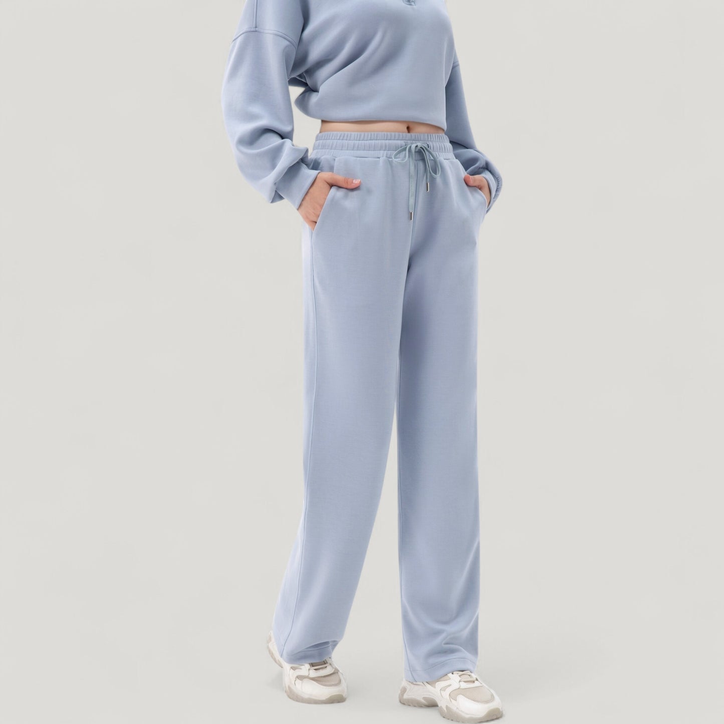 Wide Leg Lounge Pants with Elastic Drawstring Waist
