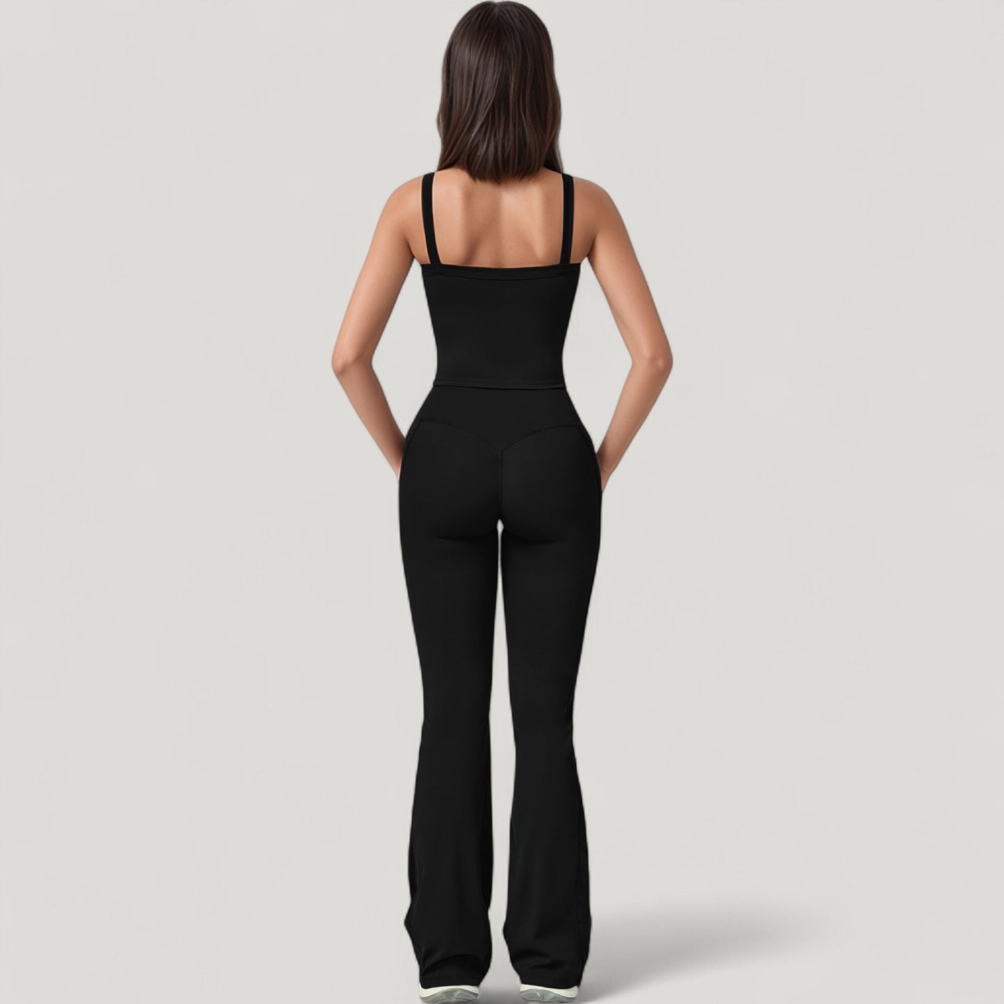 Crossover Waist Flare Lounge Pants in Soft Woven Fabric with Relaxed Fit and Streamlined Silhouette