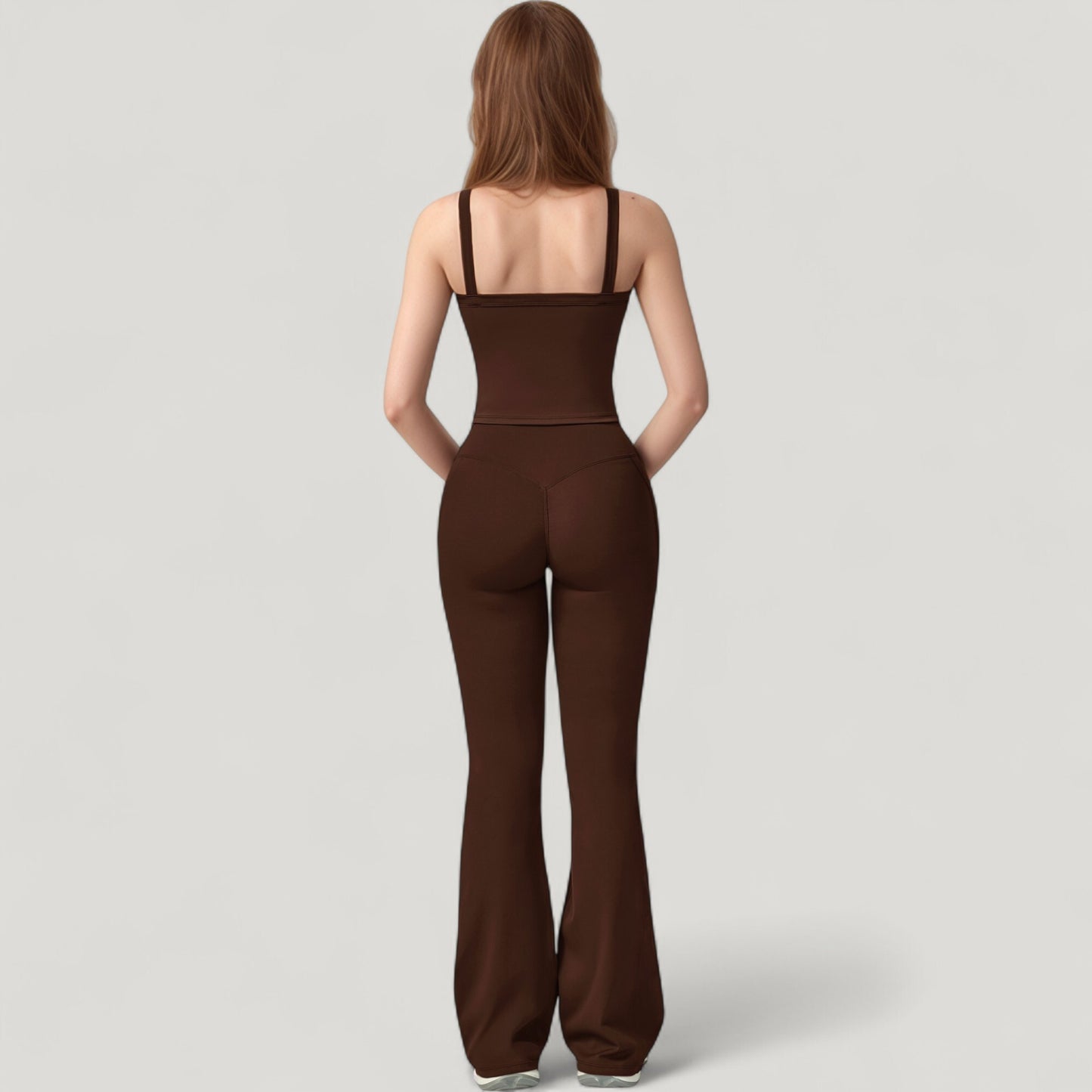 Crossover Waist Flare Lounge Pants in Soft Woven Fabric with Relaxed Fit and Streamlined Silhouette