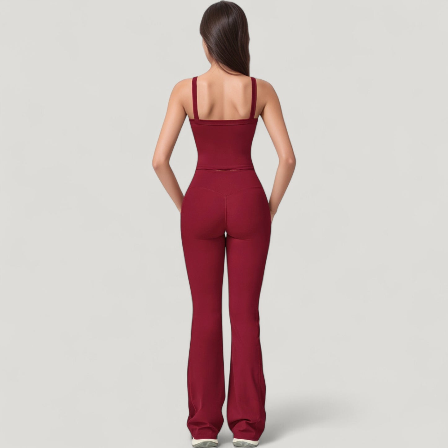 Crossover Waist Flare Lounge Pants in Soft Woven Fabric with Relaxed Fit and Streamlined Silhouette