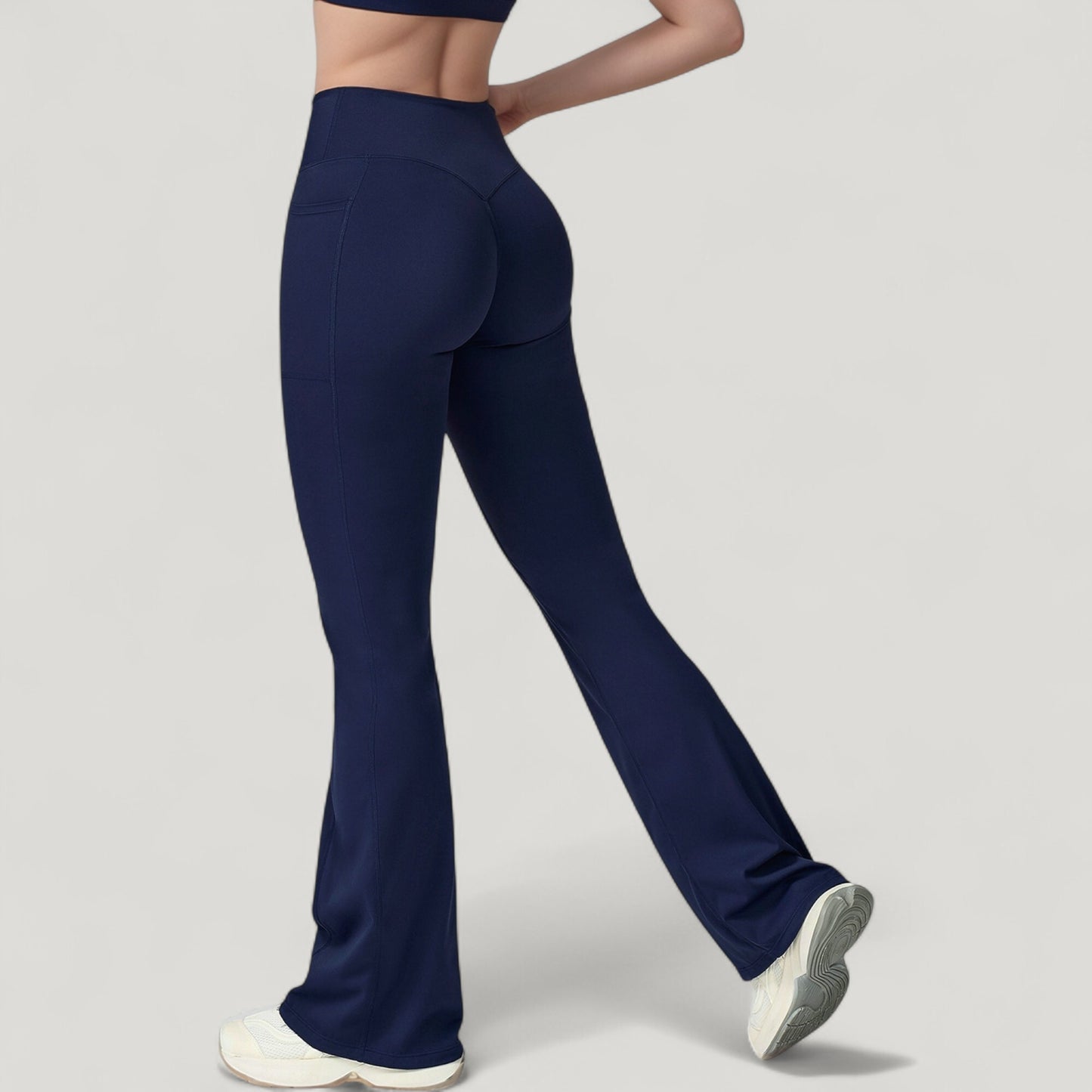 Crossover Waist Flare Lounge Pants in Soft Woven Fabric with Relaxed Fit and Streamlined Silhouette