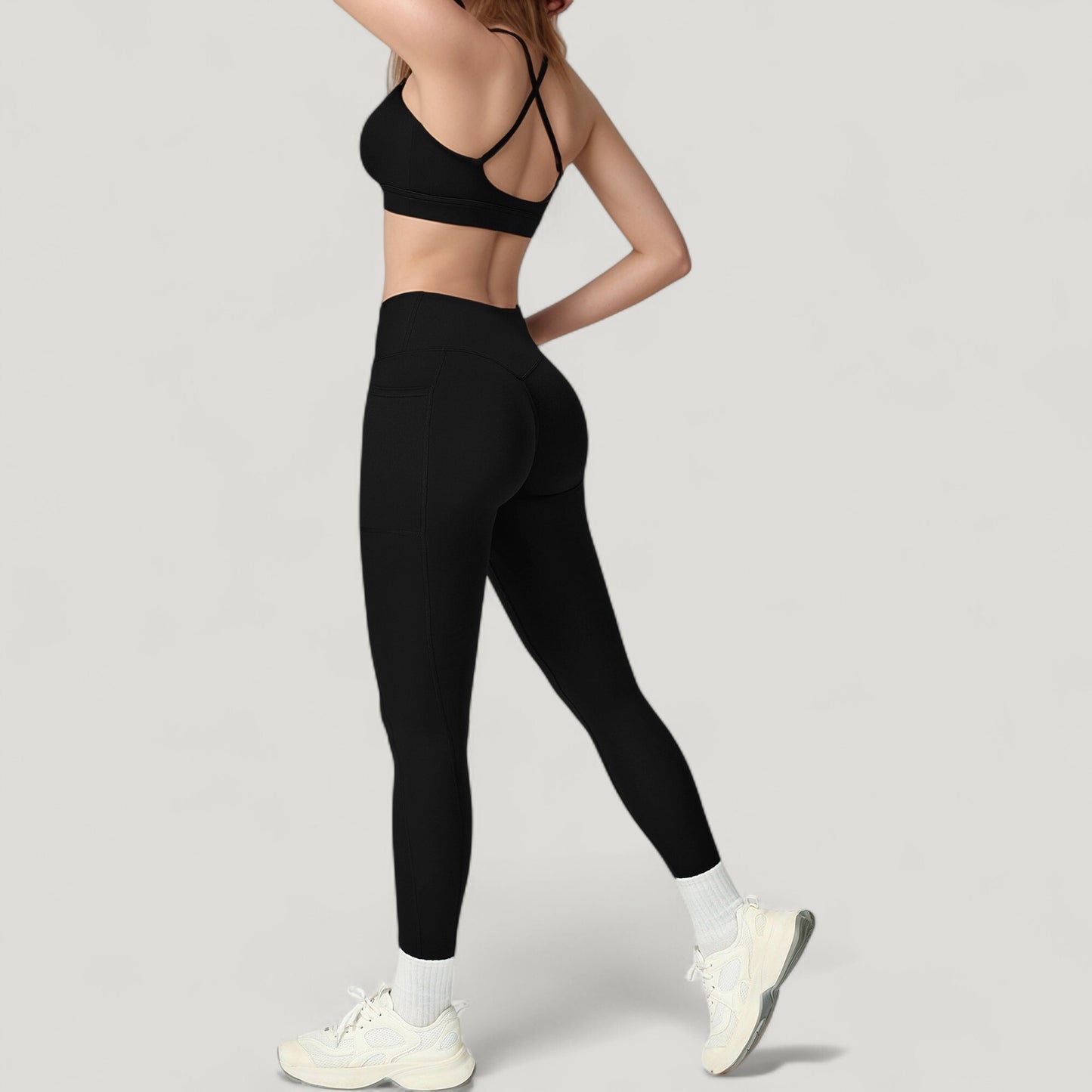 High Waist Crossover Lounge Leggings with Full Length Slim Fit and Flattering Waistband