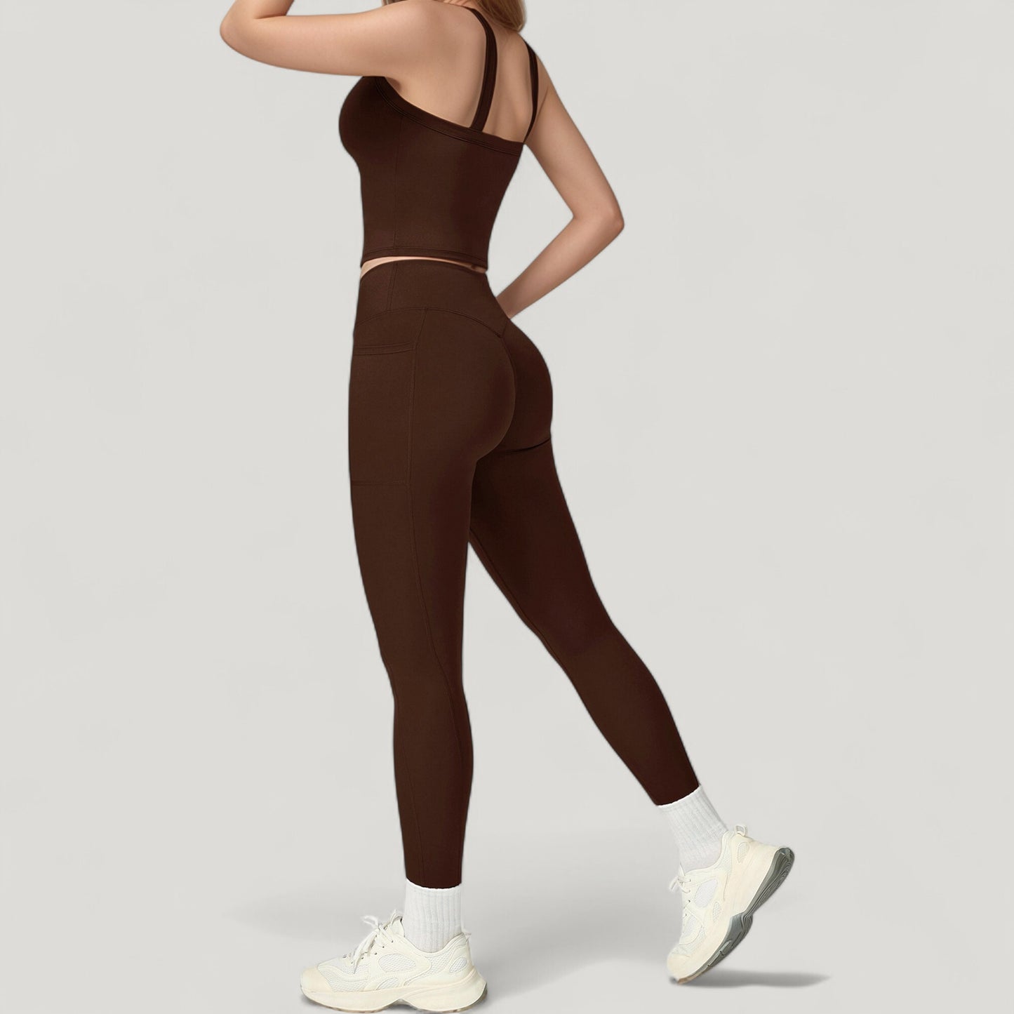 High Waist Crossover Lounge Leggings with Full Length Slim Fit and Flattering Waistband