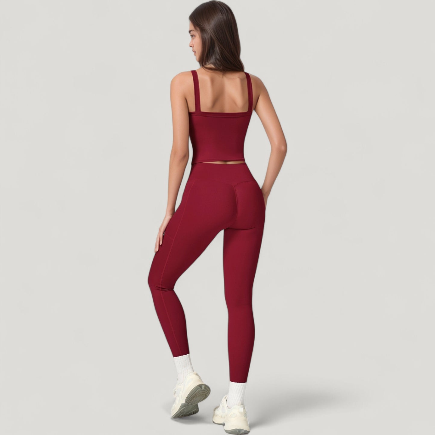 High Waist Crossover Lounge Leggings with Full Length Slim Fit and Flattering Waistband
