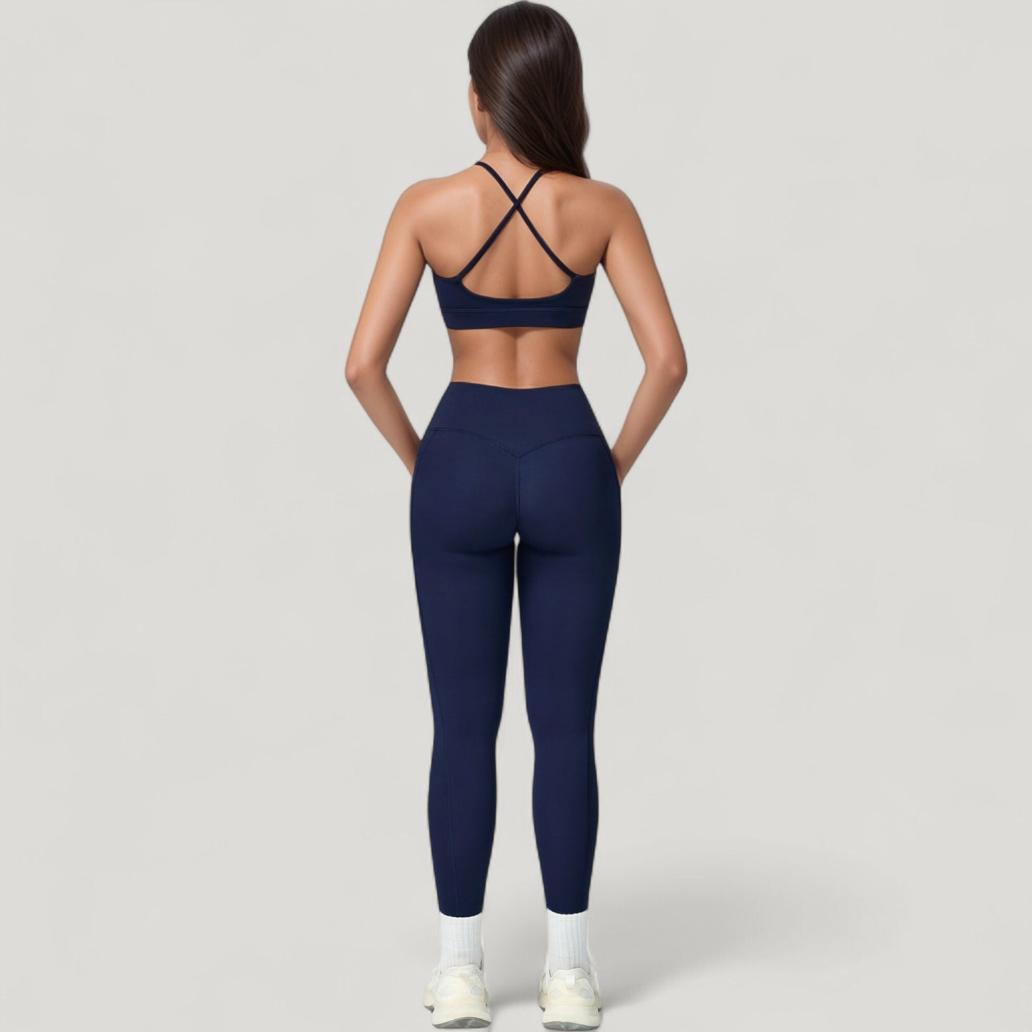 High Waist Crossover Lounge Leggings with Full Length Slim Fit and Flattering Waistband