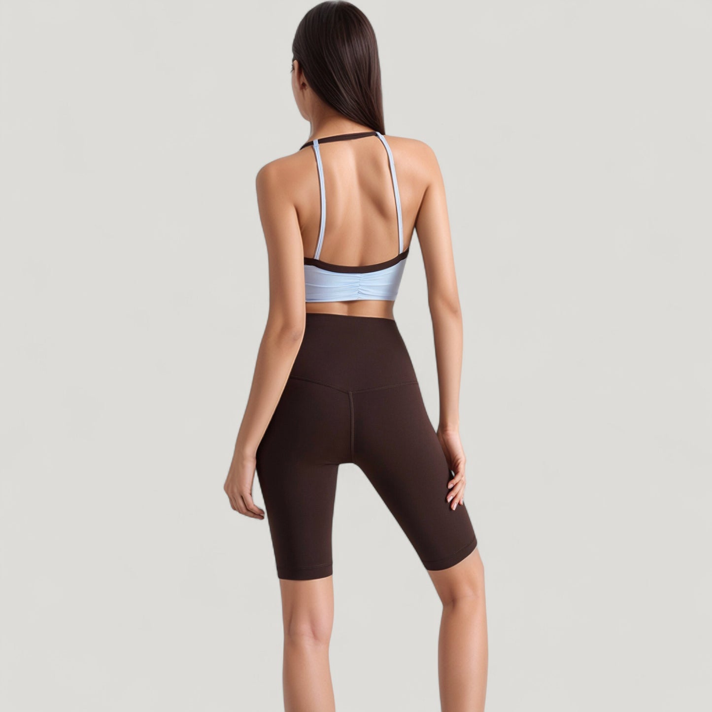 Scoop Neck Racerback Sports Bra with Contrast Trim