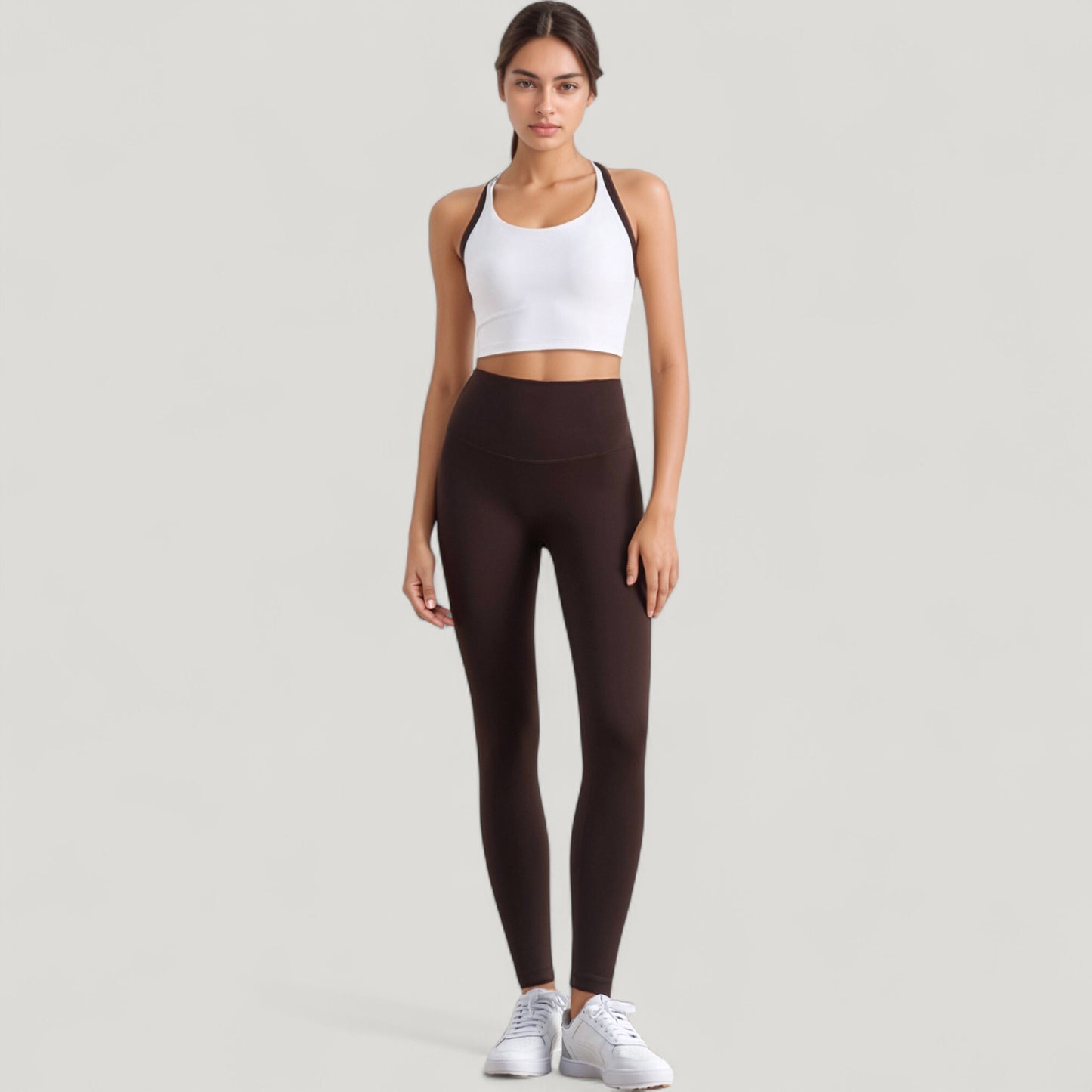 Scoop Neck Racerback Sports Bra with Contrast Trim